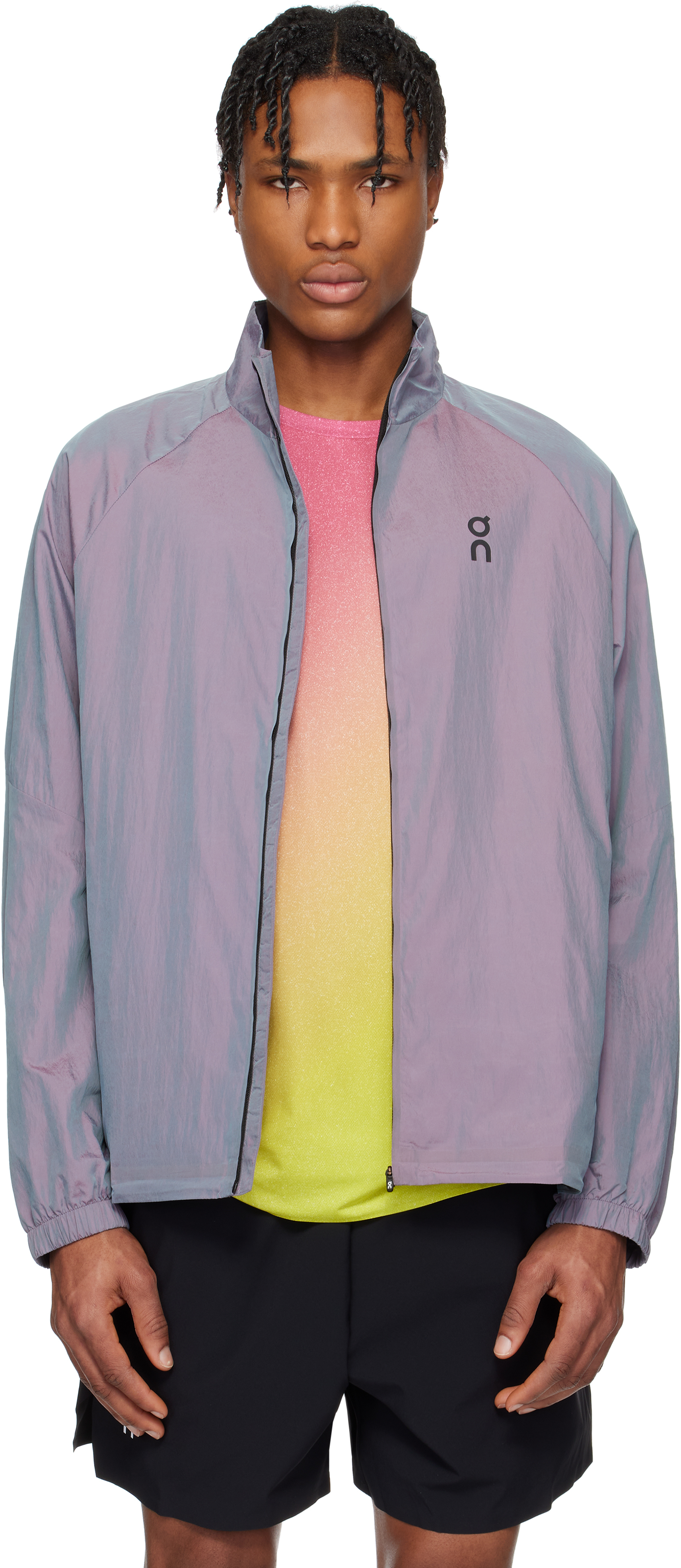 On Court Logo-print Iridescent Recycled-shell Track Jacket In Pink