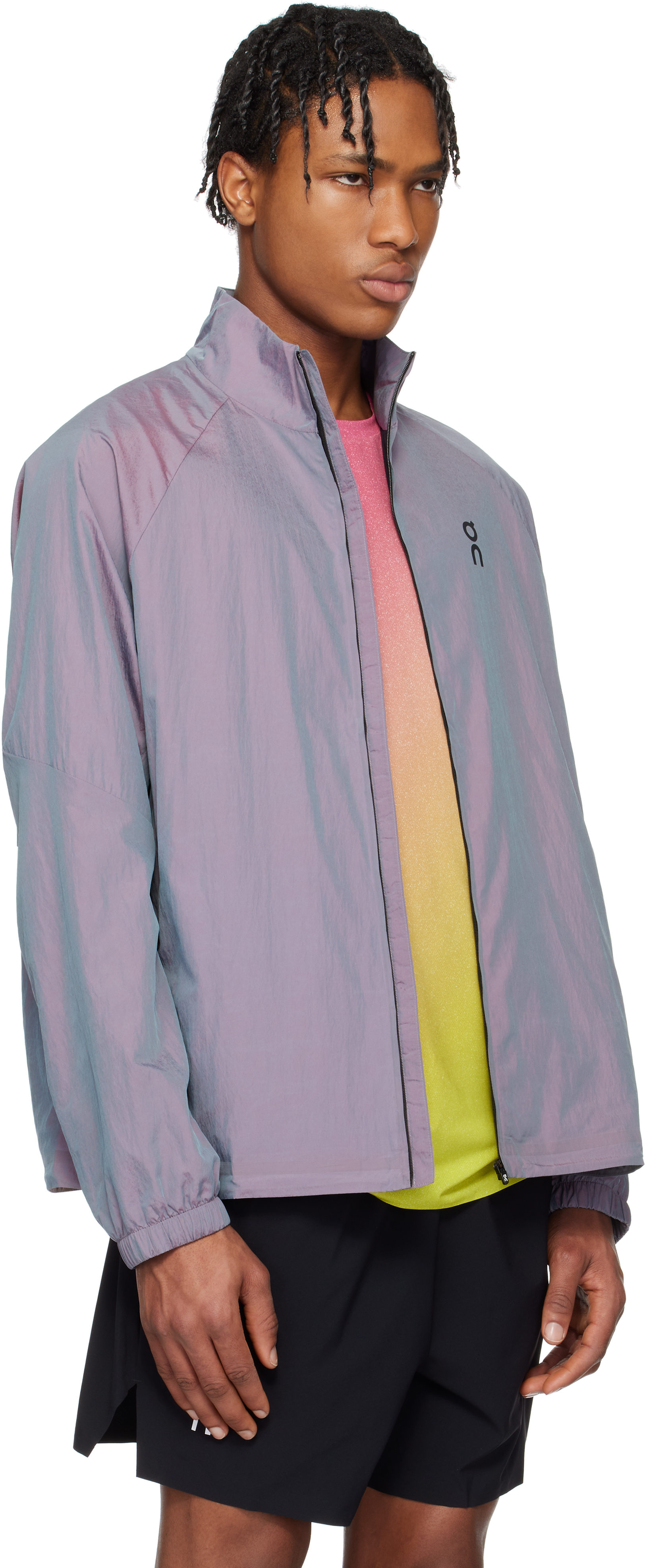 On Court Logo-print Iridescent Recycled-shell Track Jacket In Pink