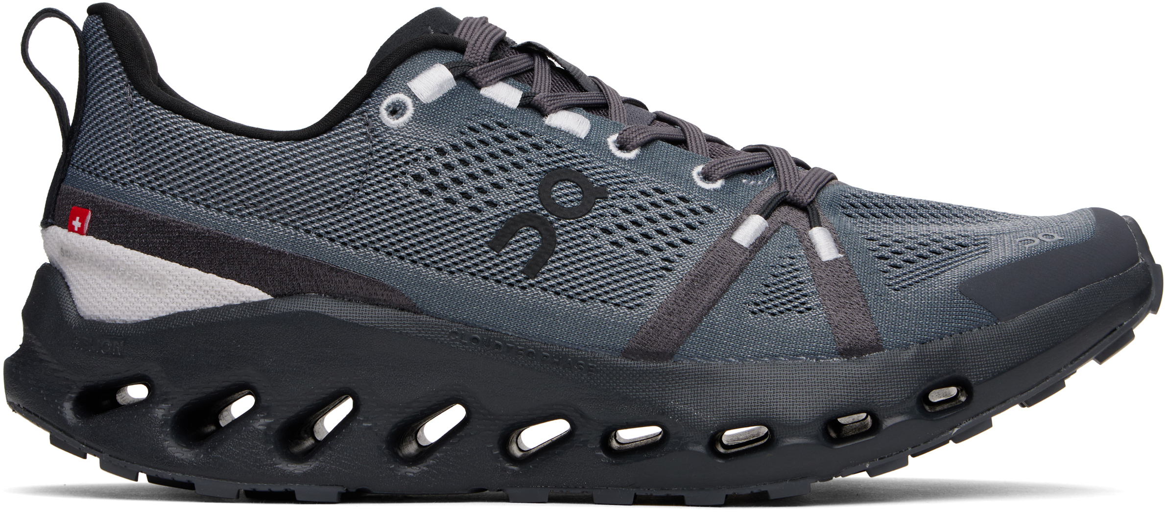 On Gray & Black Cloudsurfer Trail Sneakers In Eclipse | Black