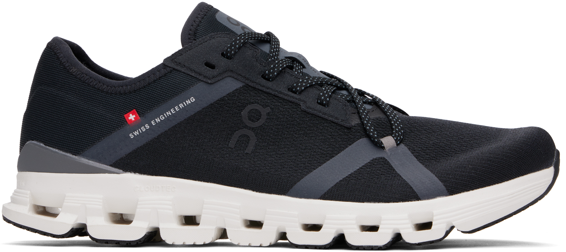 On Running Sneakers Cloud X 4 Ad On In Mesh Riciclato In Black | Asphalt