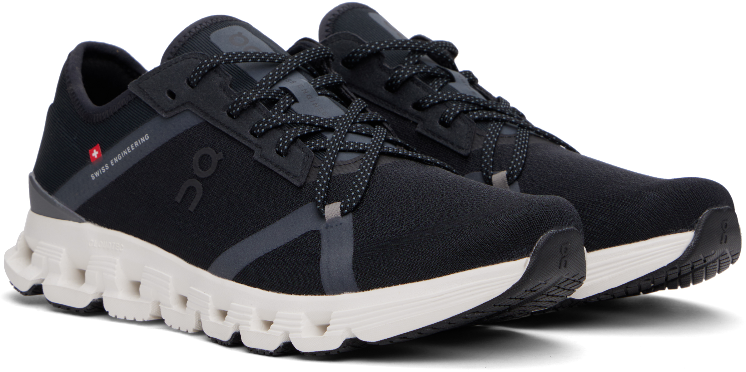 On Running Sneakers Cloud X 4 Ad On In Mesh Riciclato In Black | Asphalt
