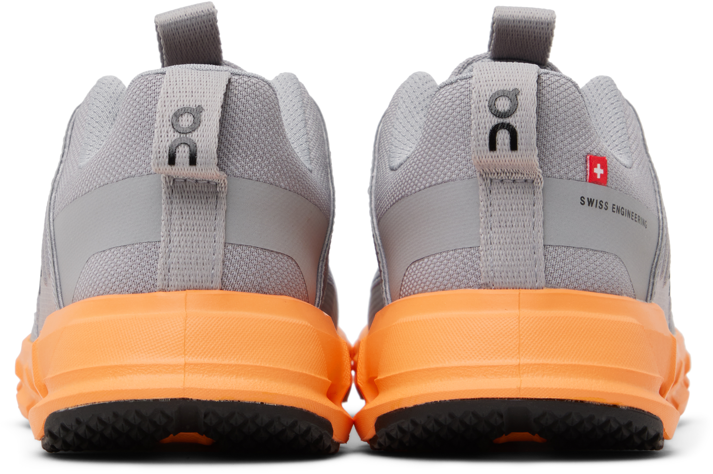 On Little Kids Gray Cloudswift Sneakers In Alloy | Tangerine