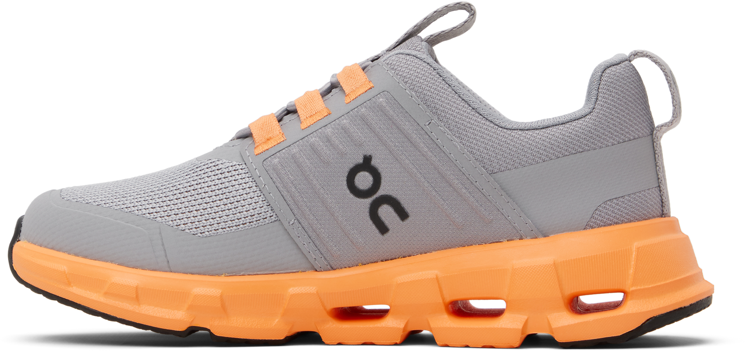 On Little Kids Gray Cloudswift Sneakers In Alloy | Tangerine