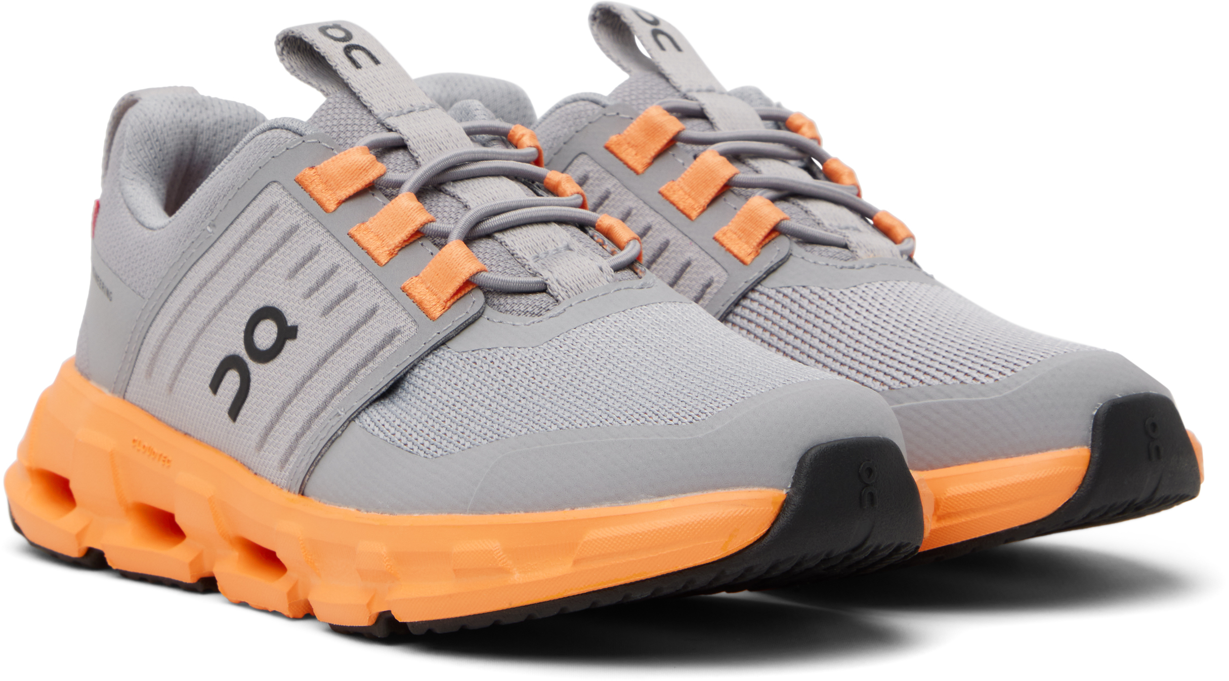 On Little Kids Gray Cloudswift Sneakers In Alloy | Tangerine