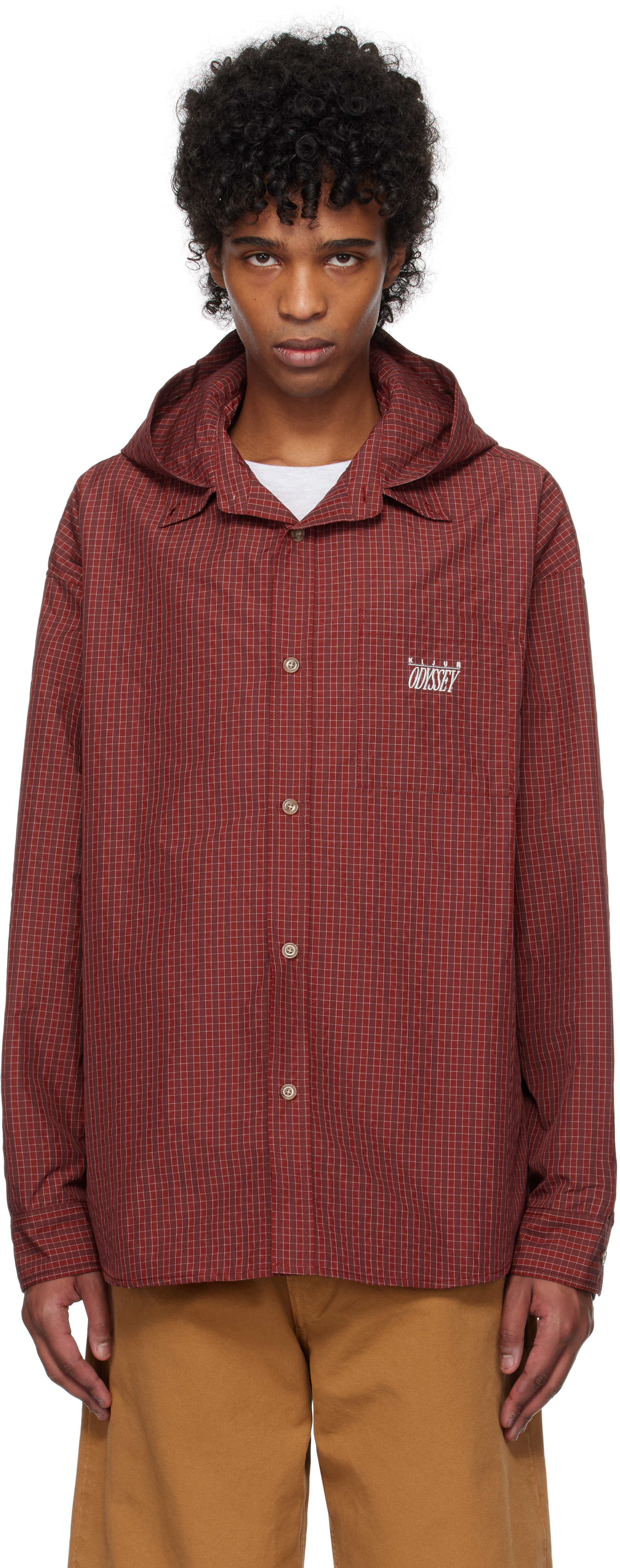 Red Check Hoodie Shirt