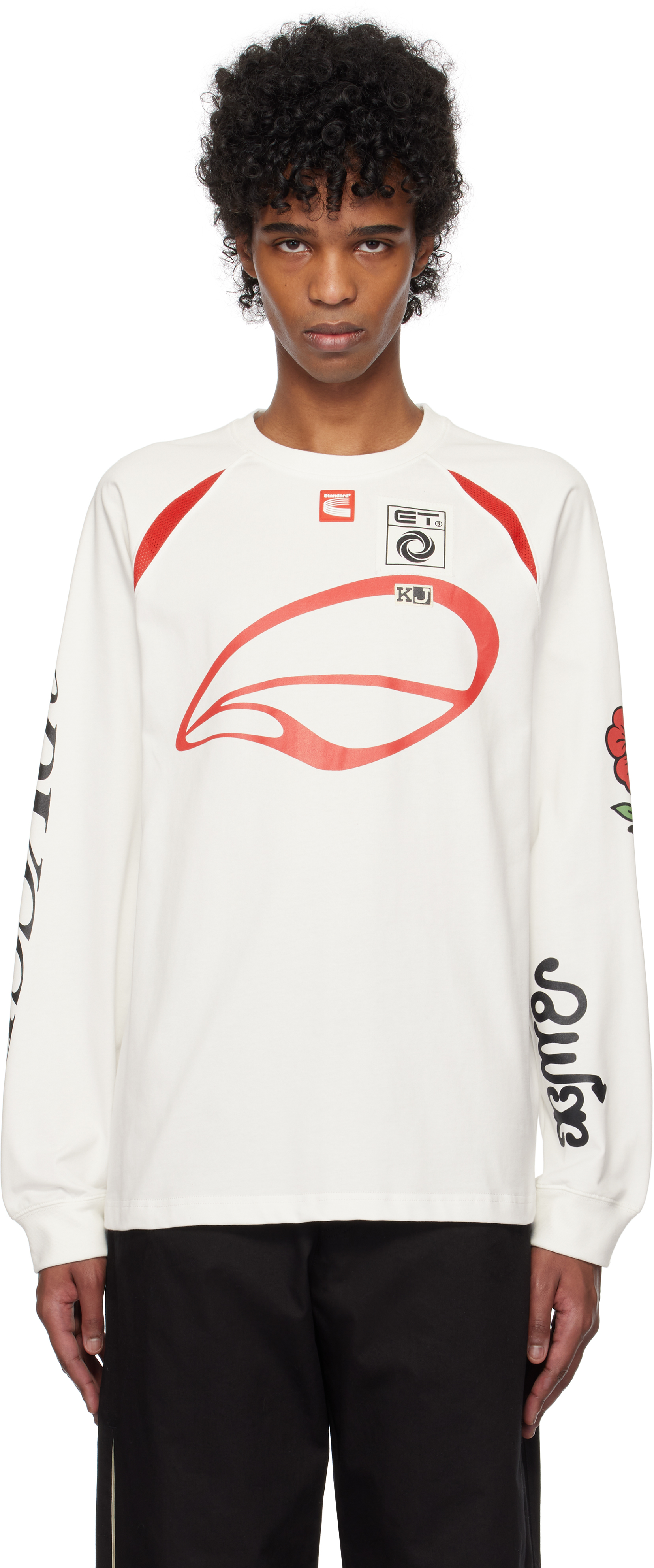 White 
Red Cycle Long Sleeve T-shirt