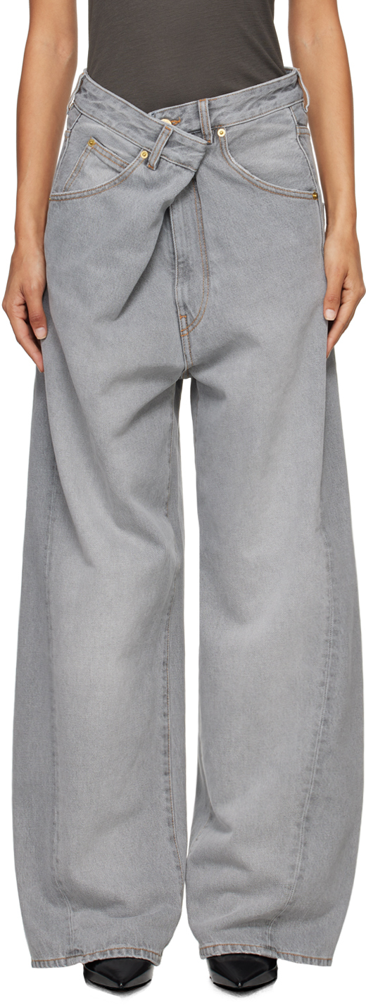 Gray Ines Fold Over Jeans