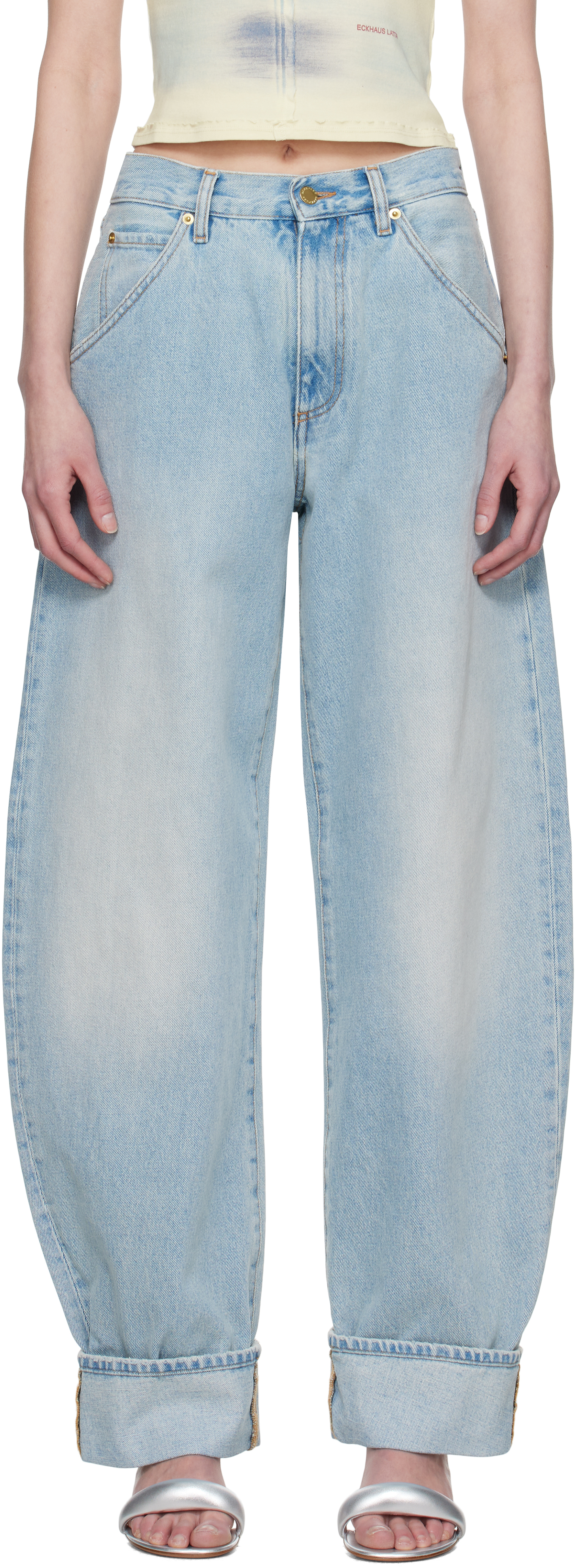 Blue Khris Barrel Leg Jeans