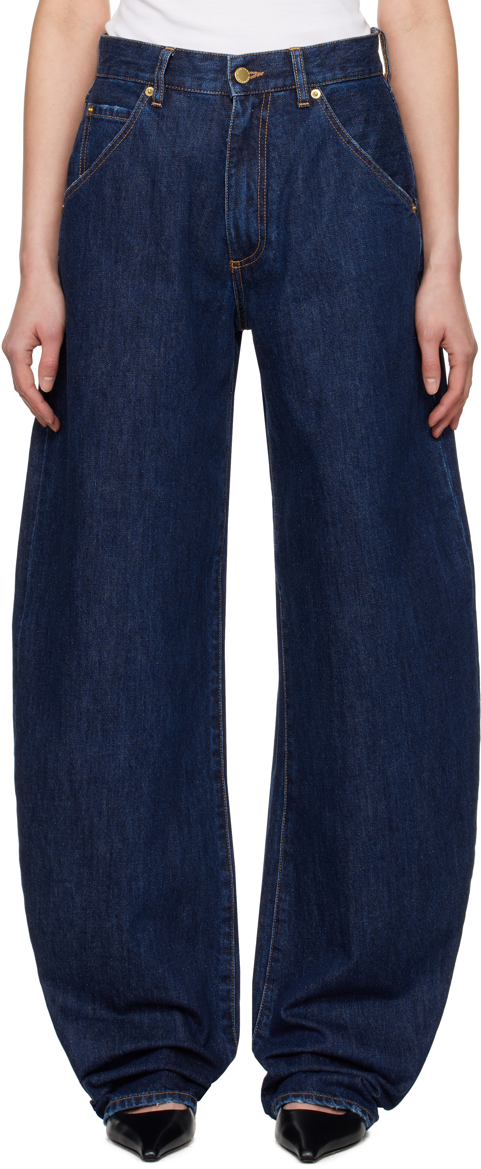 Blue Khris Barrel Leg Jeans