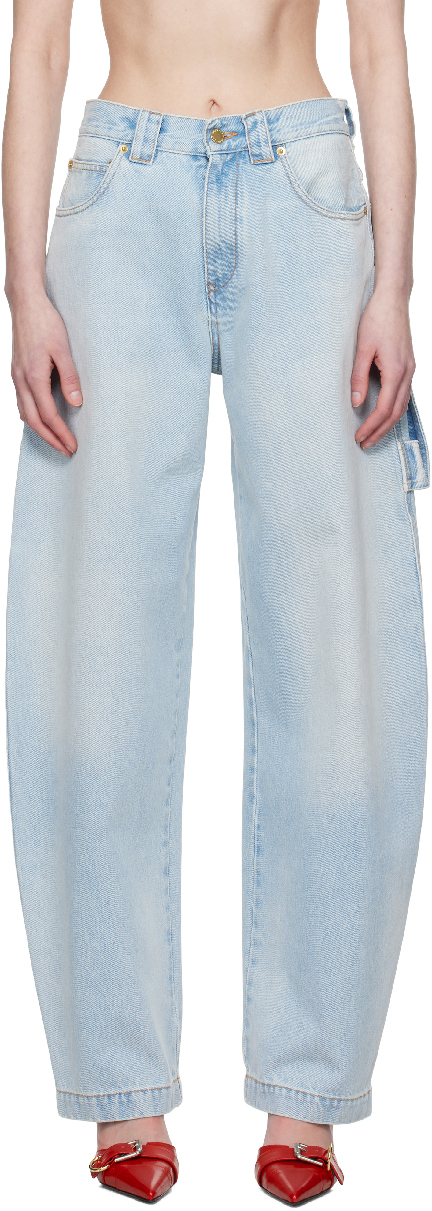 Blue Audrey Barrel Leg Carpenter Jeans