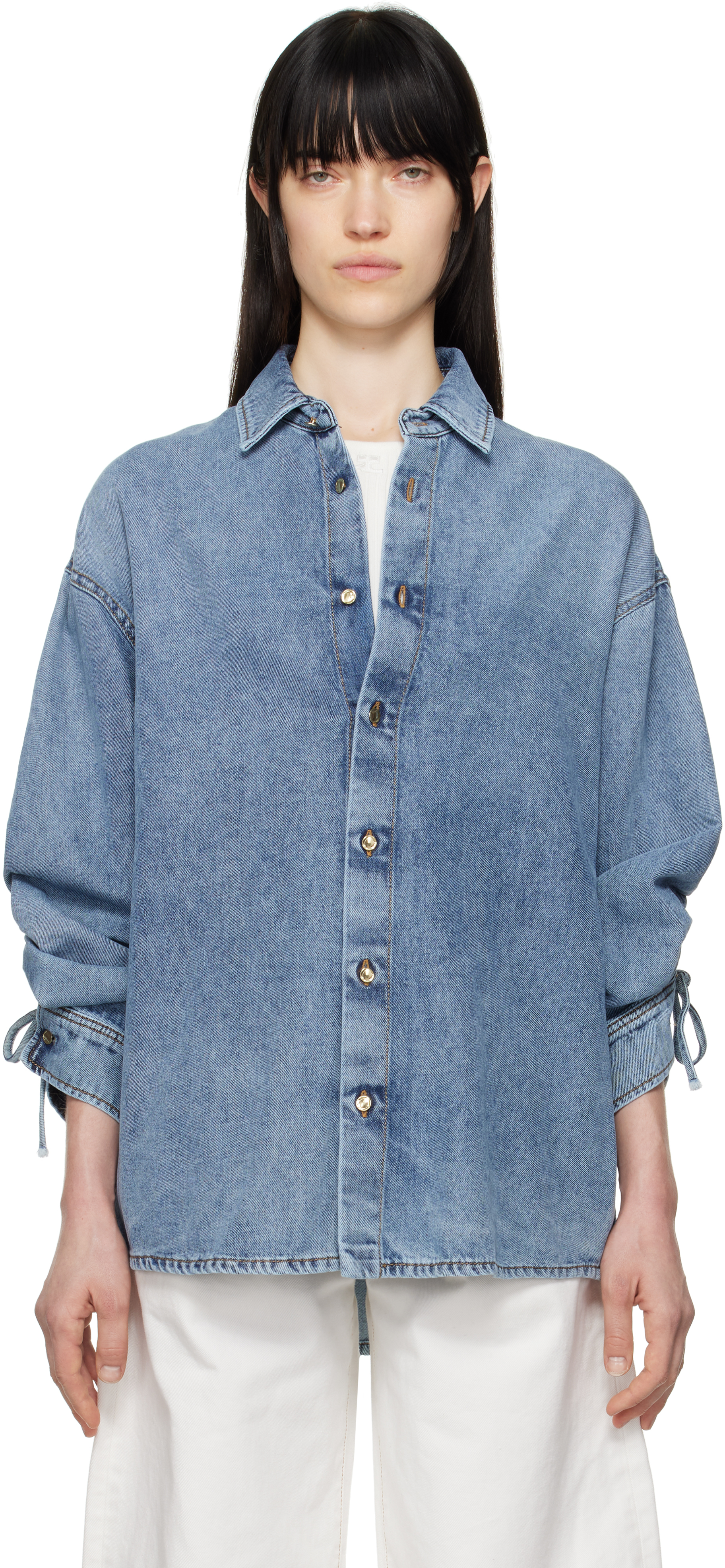 【関税込み】DARKPARK ALEC OVERSIZED SHIRT Alexander Wang Flag Tag Oversized Shirt Coat in Black | FWRD
