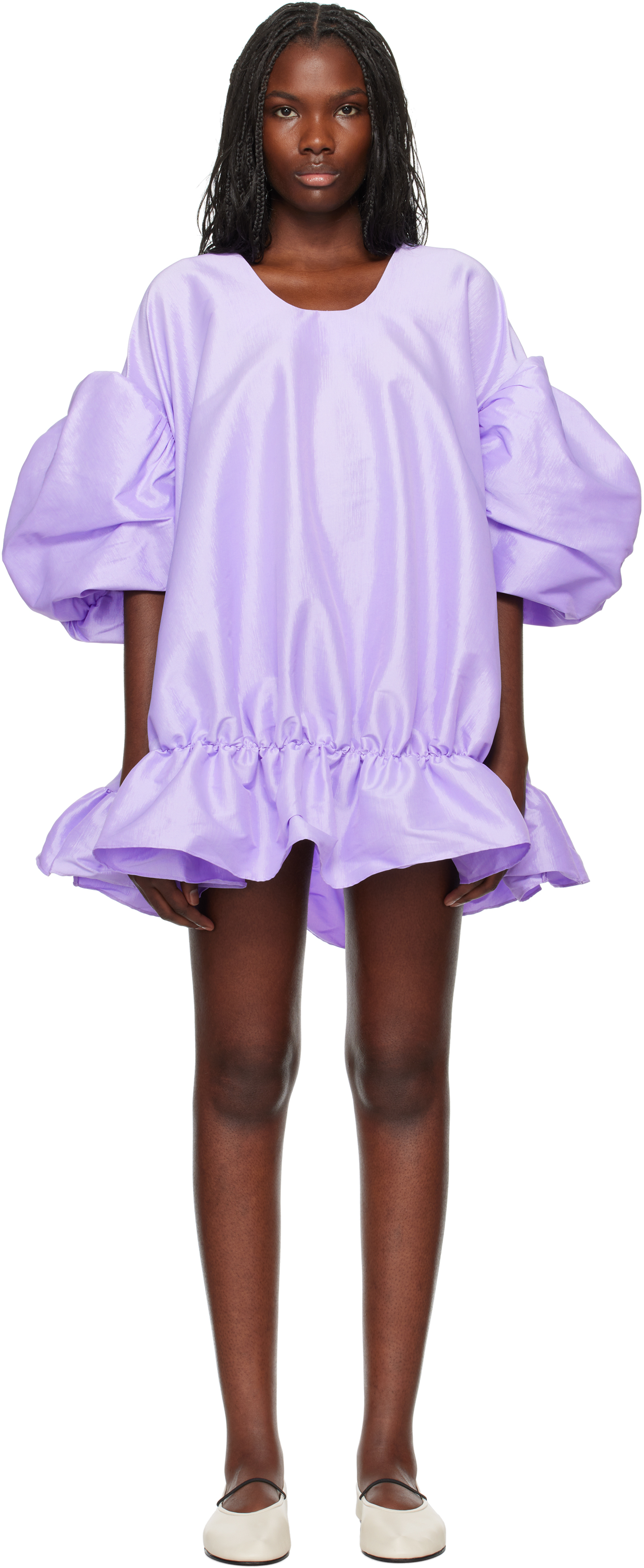 Shop Kika Vargas Ssense Exclusive Purple Gigi Minidress In Lilac