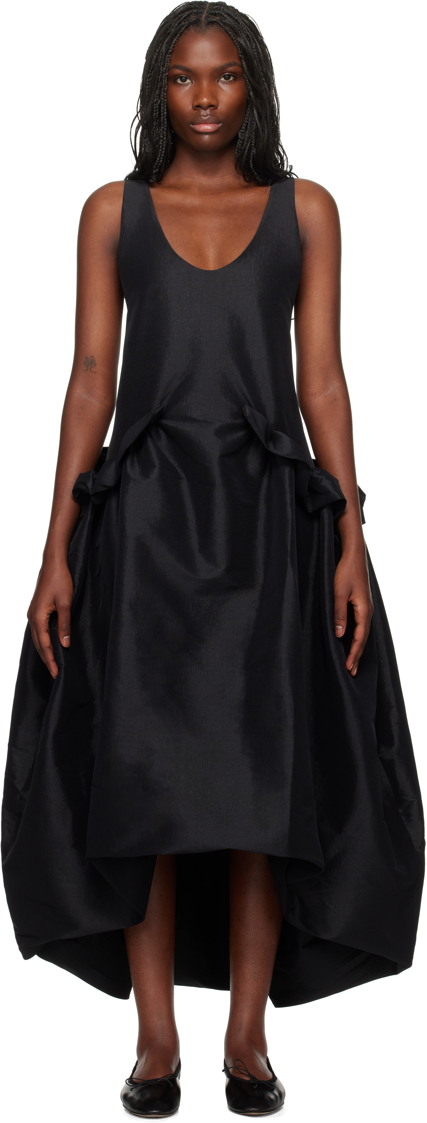 Shop Kika Vargas Ssense Exclusive Black Ramya Midi Dress