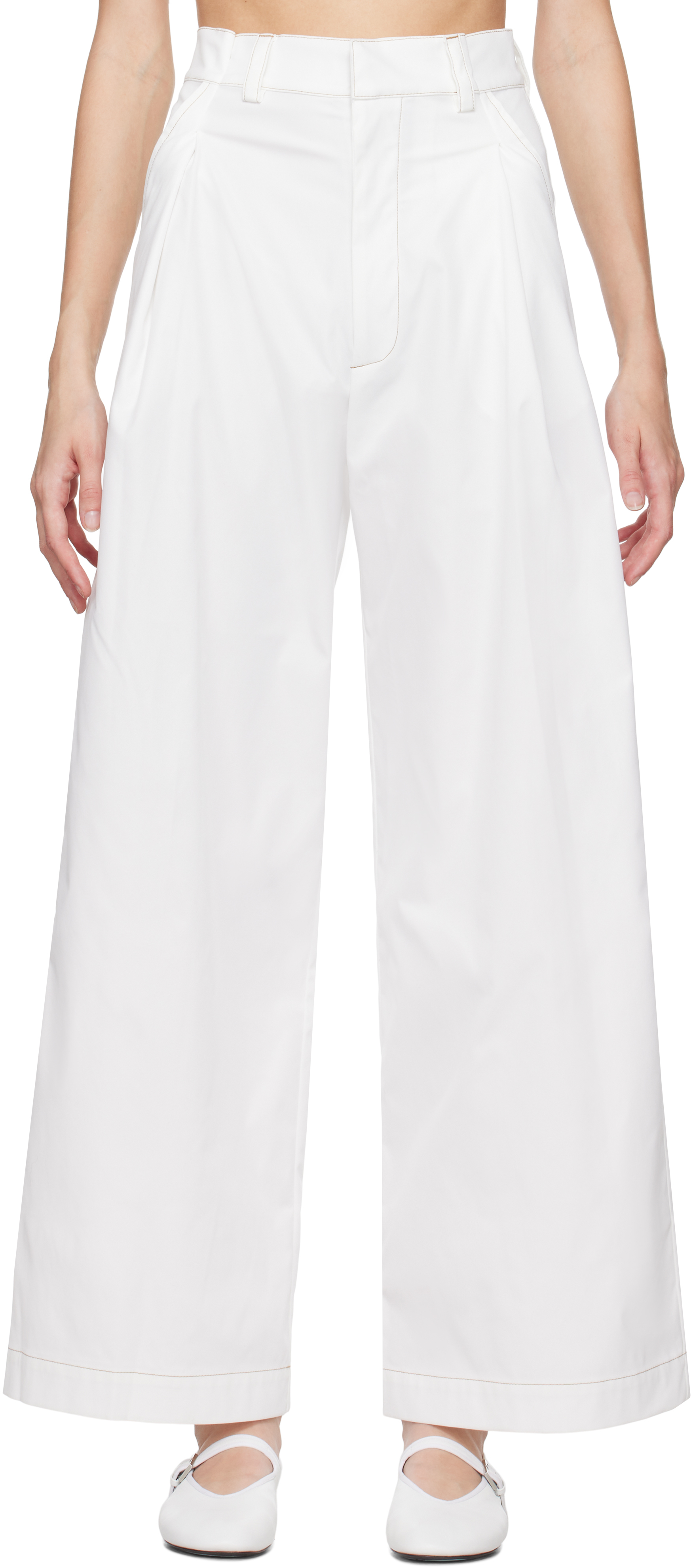 KIKA VARGAS WHITE OLYMPE TROUSERS 