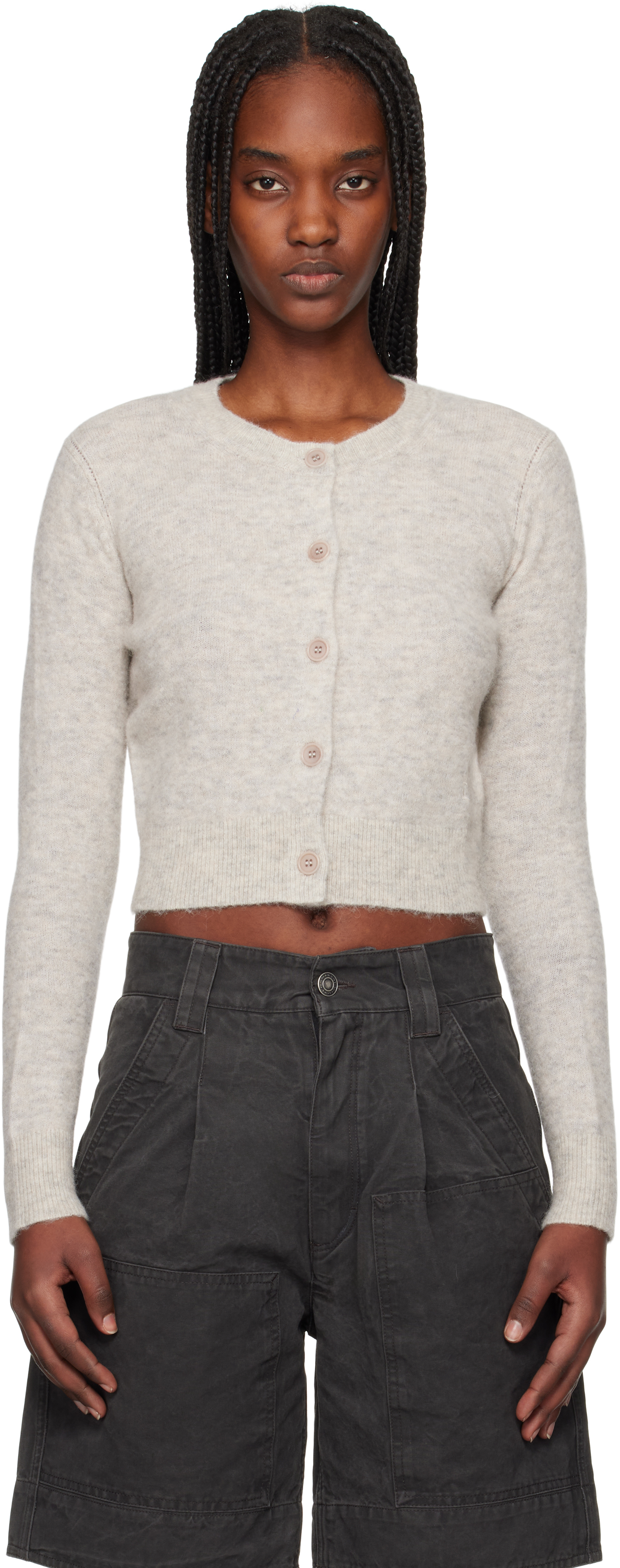 Isabel Marant Étoile Gray Nity Cardigan In Sand