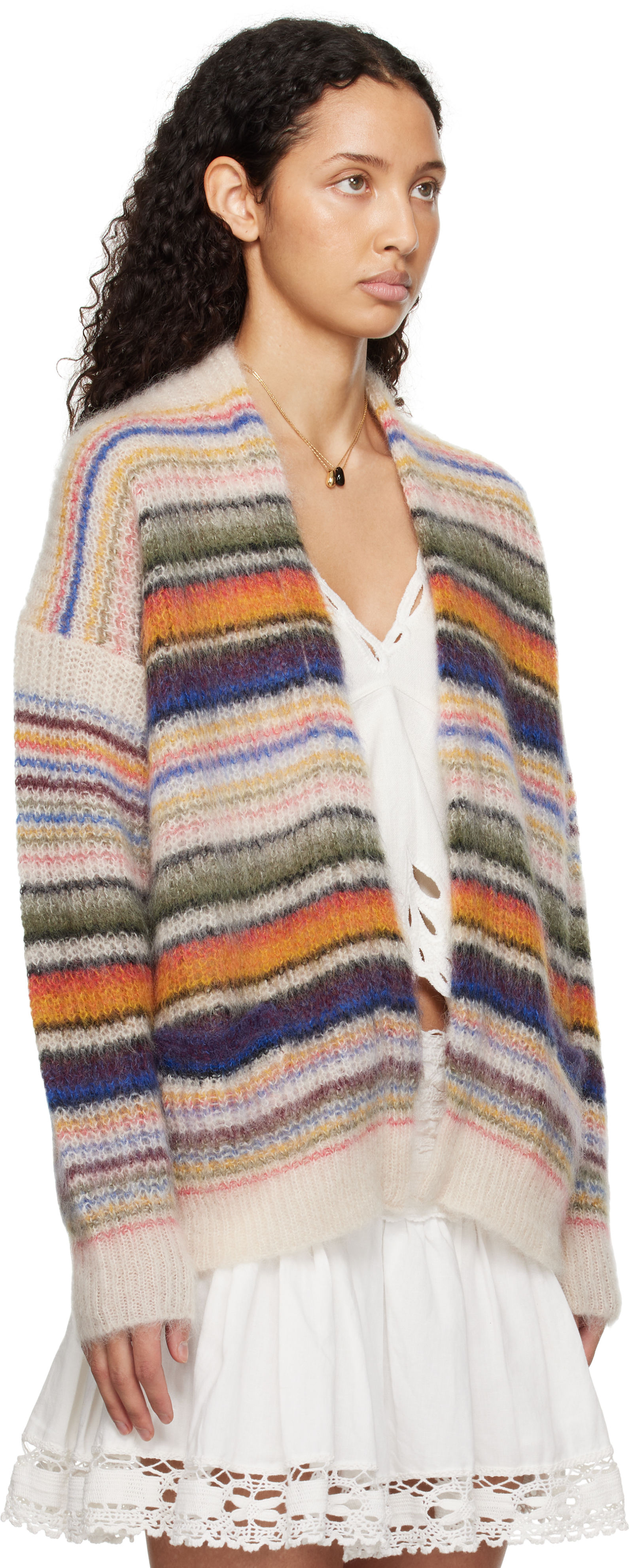 Isabel Marant Étoile Dana Stripe Cardigan In Multicolor
