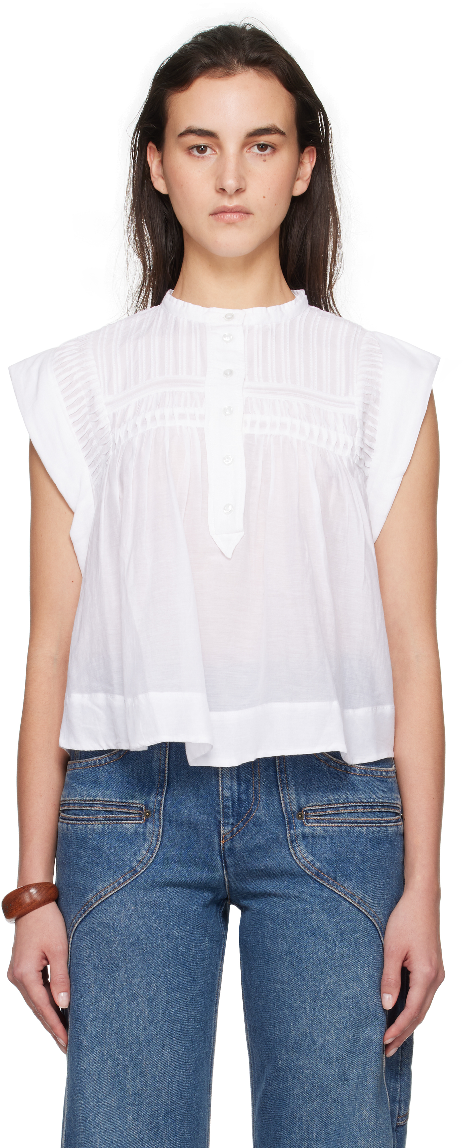 White Leaza Blouse