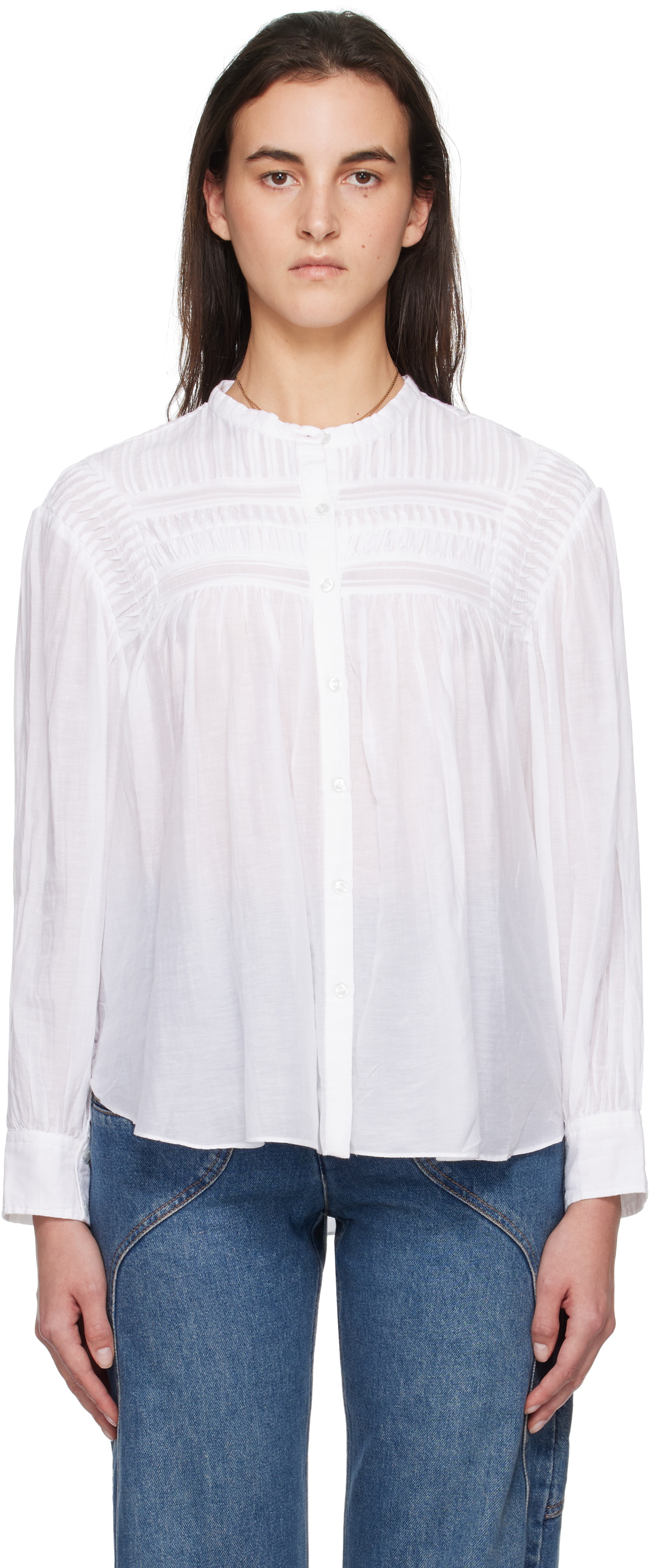 ISABEL MARANT ETOILE PLALIA コットン ブラウス 白 White Plalia Shirt by Isabel Marant Etoile on Sale