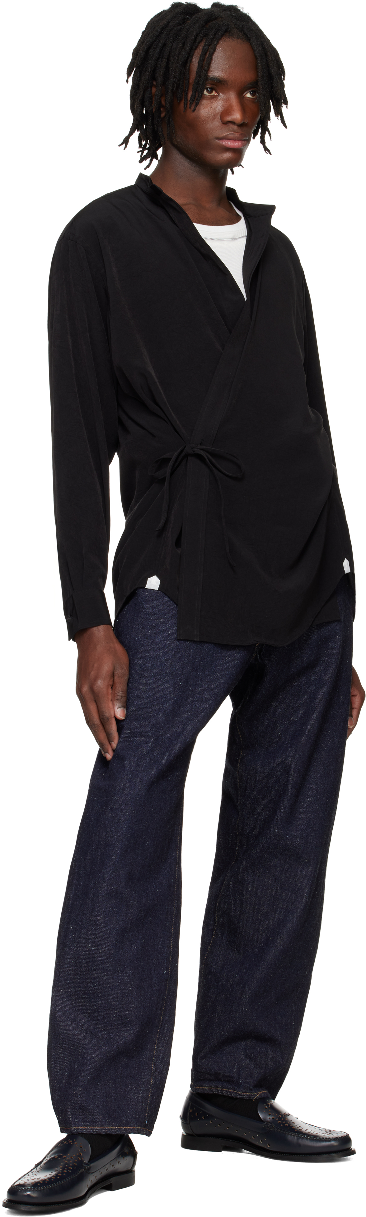 Rainmaker Kyoto Black Band Collar Dougi Shirt In Black