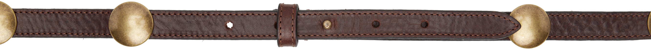 【関税込み】Isabel Marant ブラウン Karlo ベルト Isabel Marant Karlo Studded Leather Skinny Belt | Saks Fifth