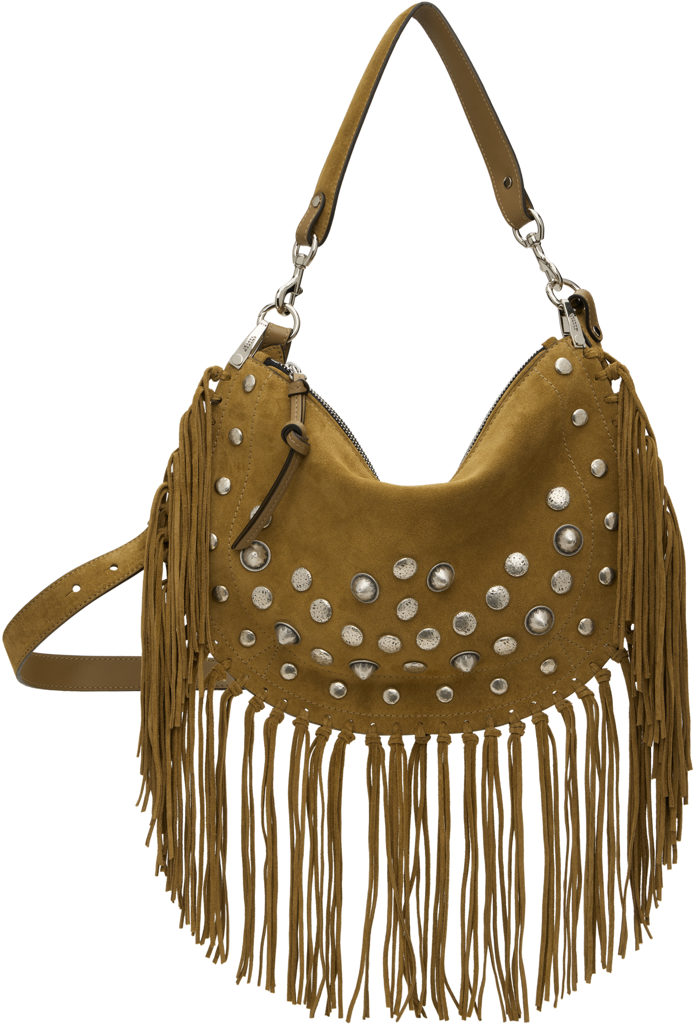 Taupe Oskan Soft Zipped Bag by Isabel Marant on Sale
