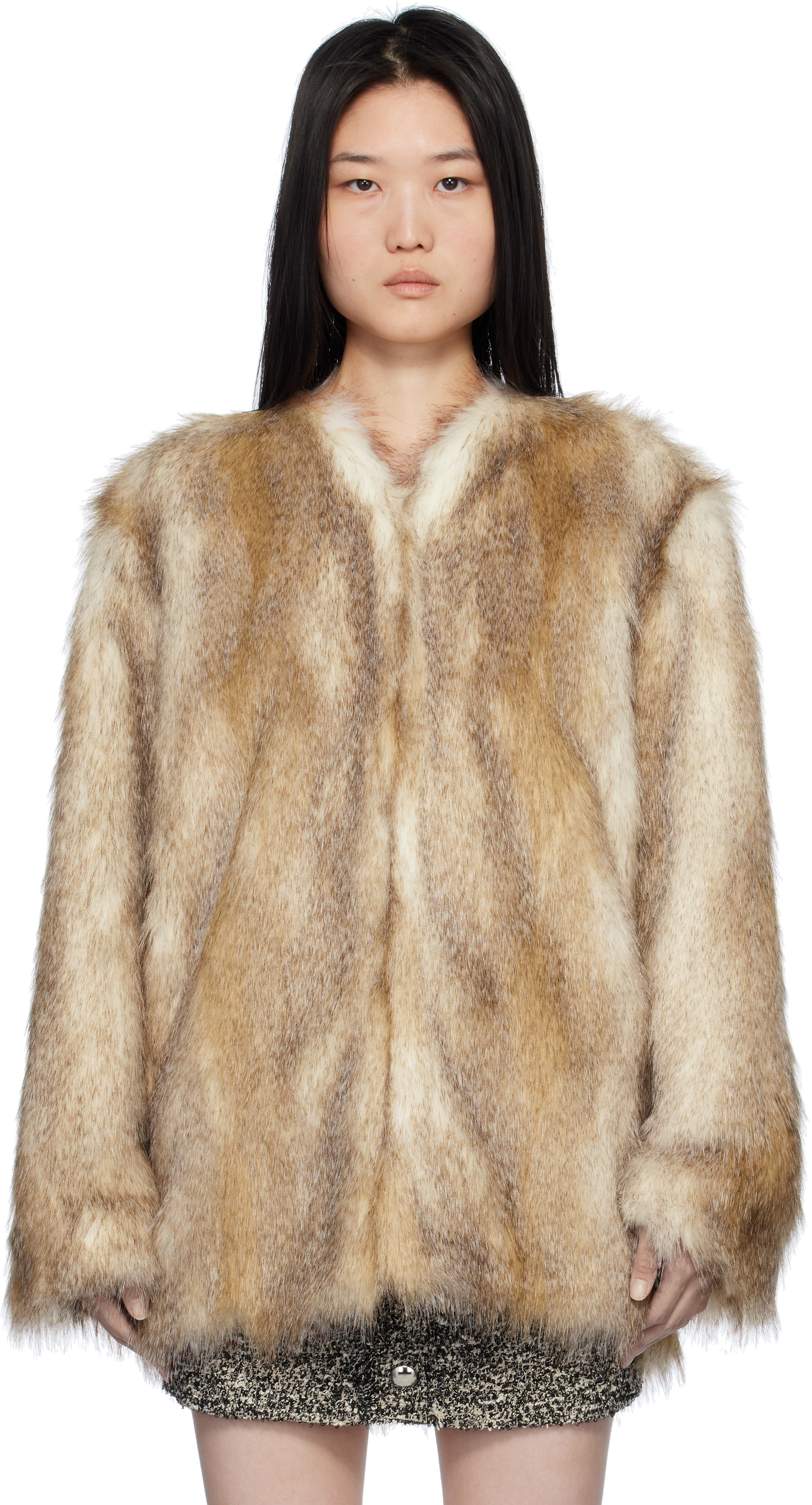 Beige Aglae Faux-Fur Jacket