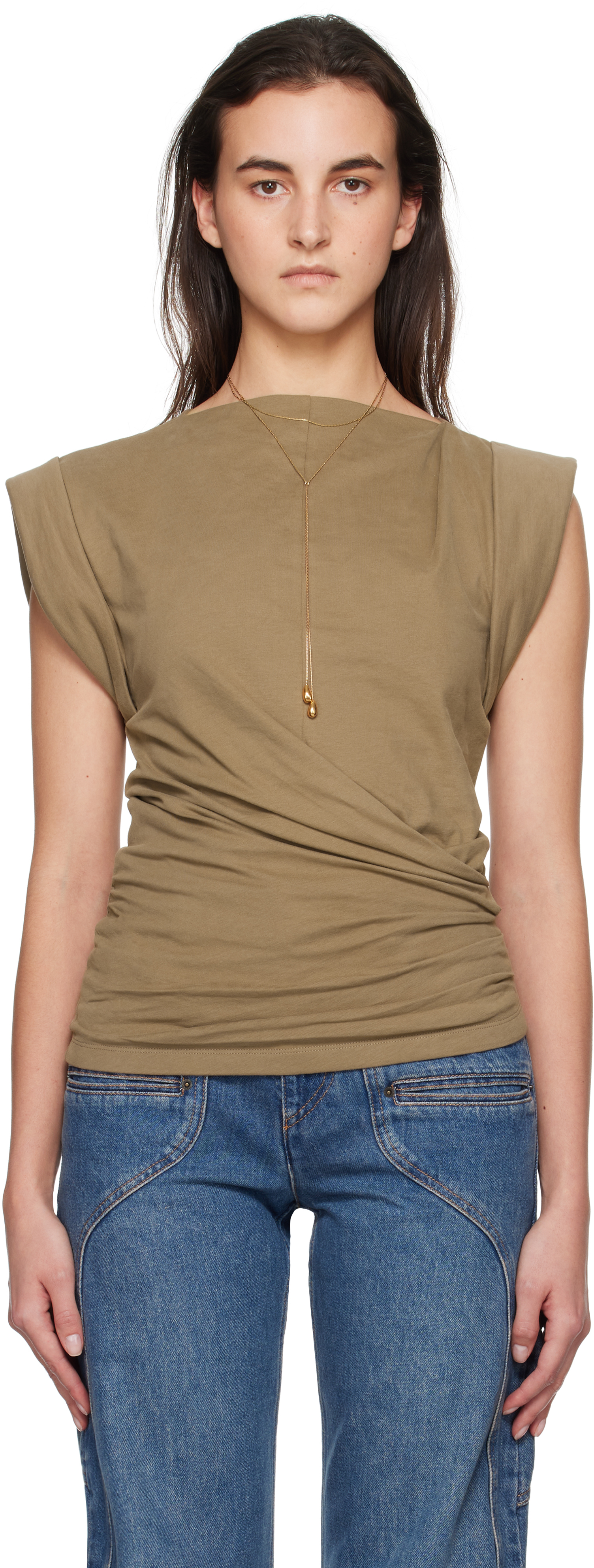 【関税込み】Isabel Marant カーキ Maisan Tシャツ Isabel Marantのカーキ Maisan Tシャツがセール中