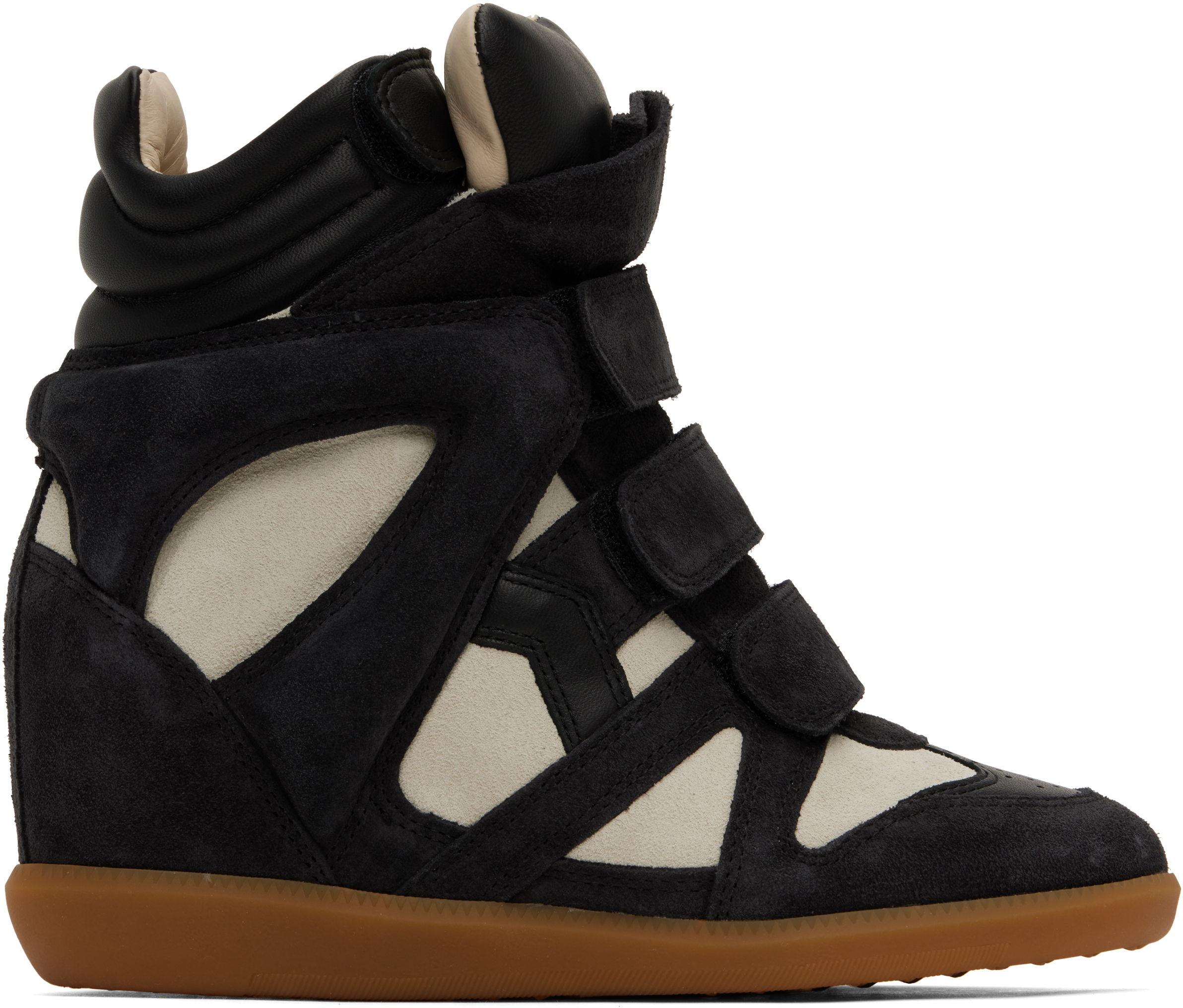 Isabel Marant Black & Off-white Bekett Sneakers In Faded Black/chalk