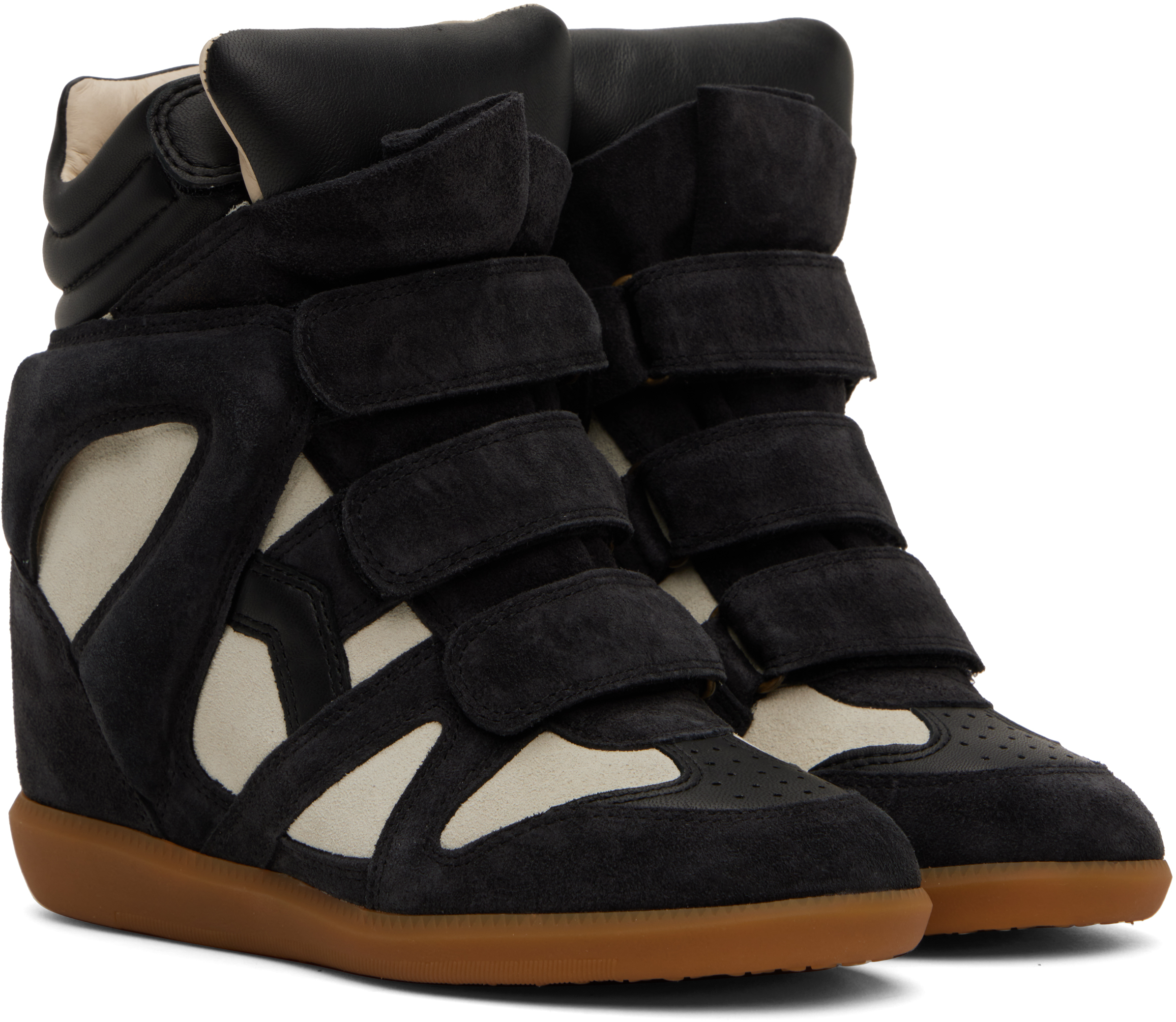 Isabel Marant Black & Off-white Bekett Sneakers In Faded Black/chalk