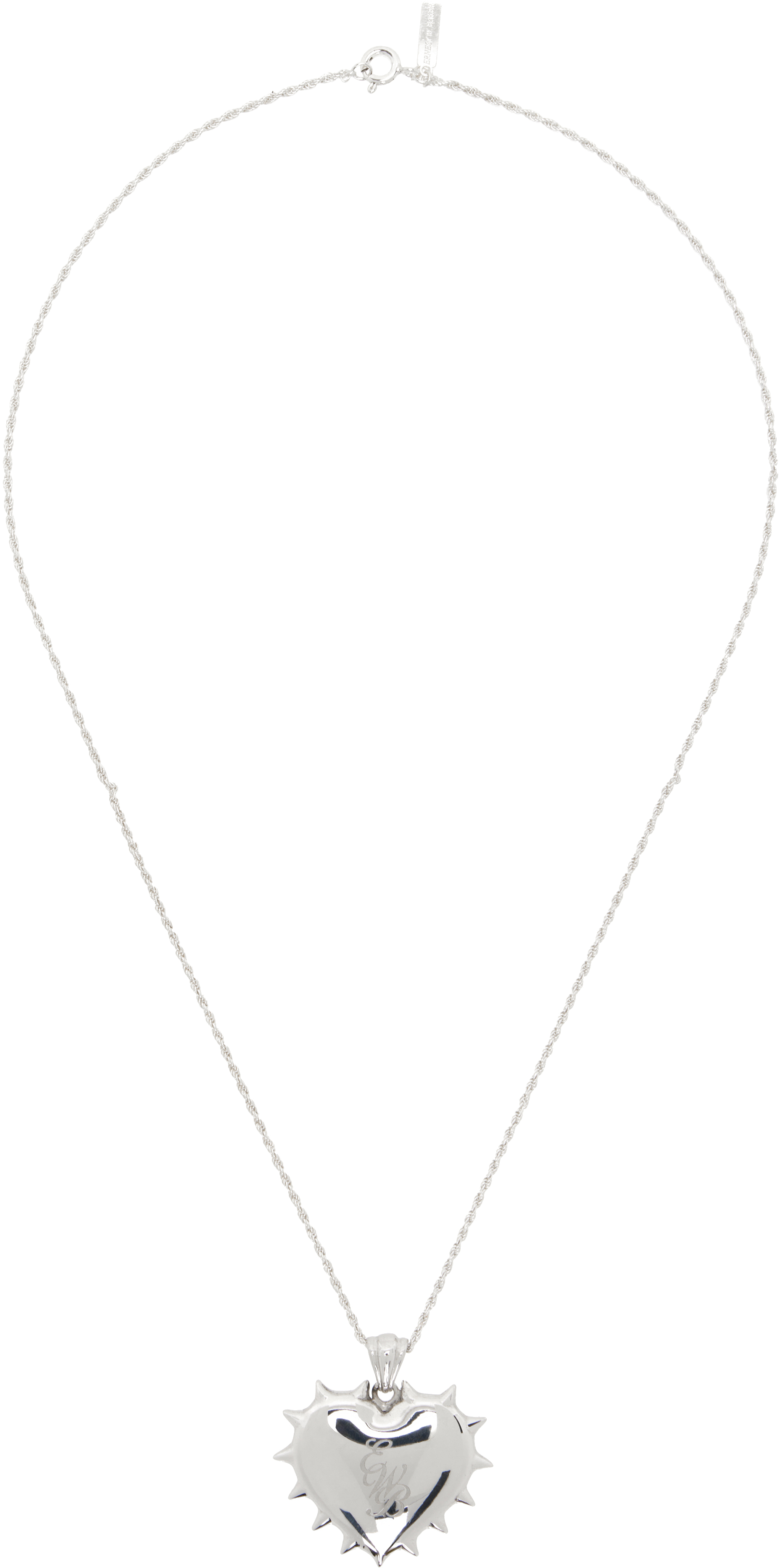 Silver Studded Heart Necklace