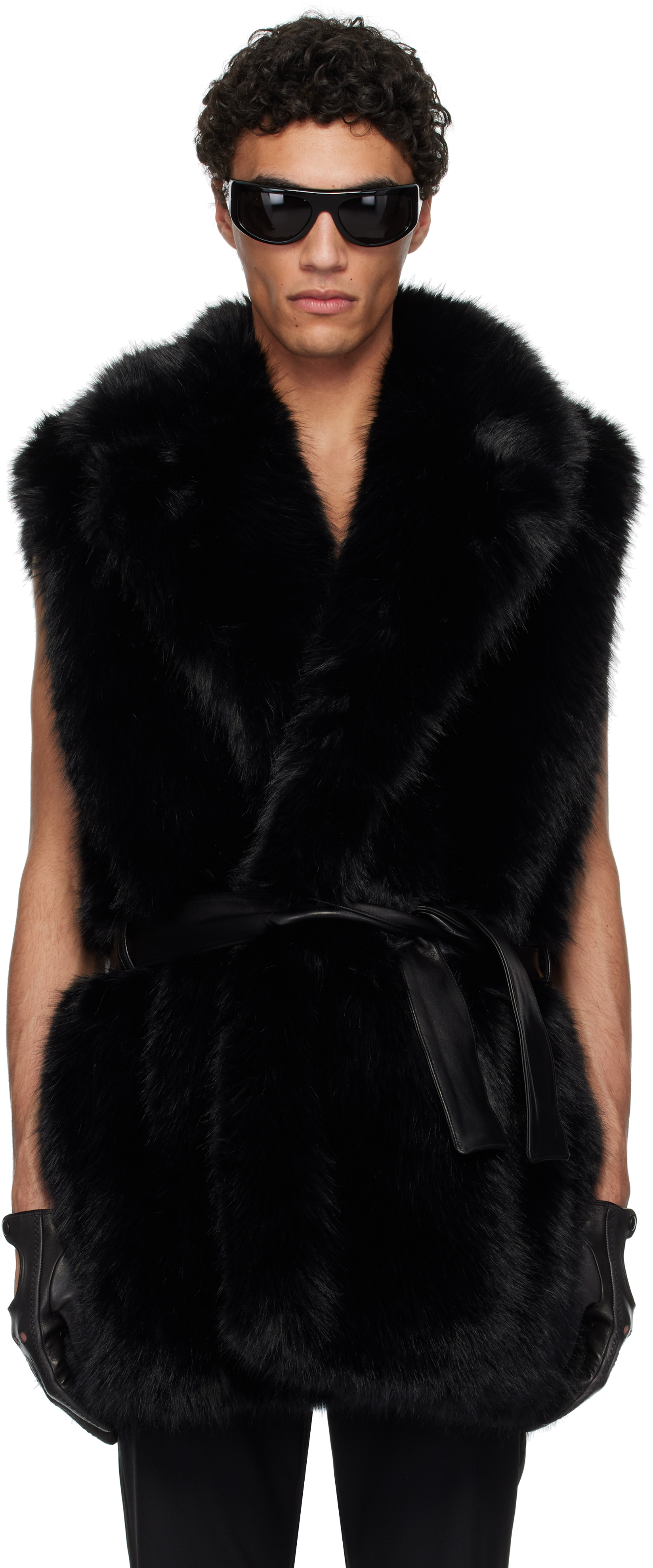 Black Faux-Fur Vest