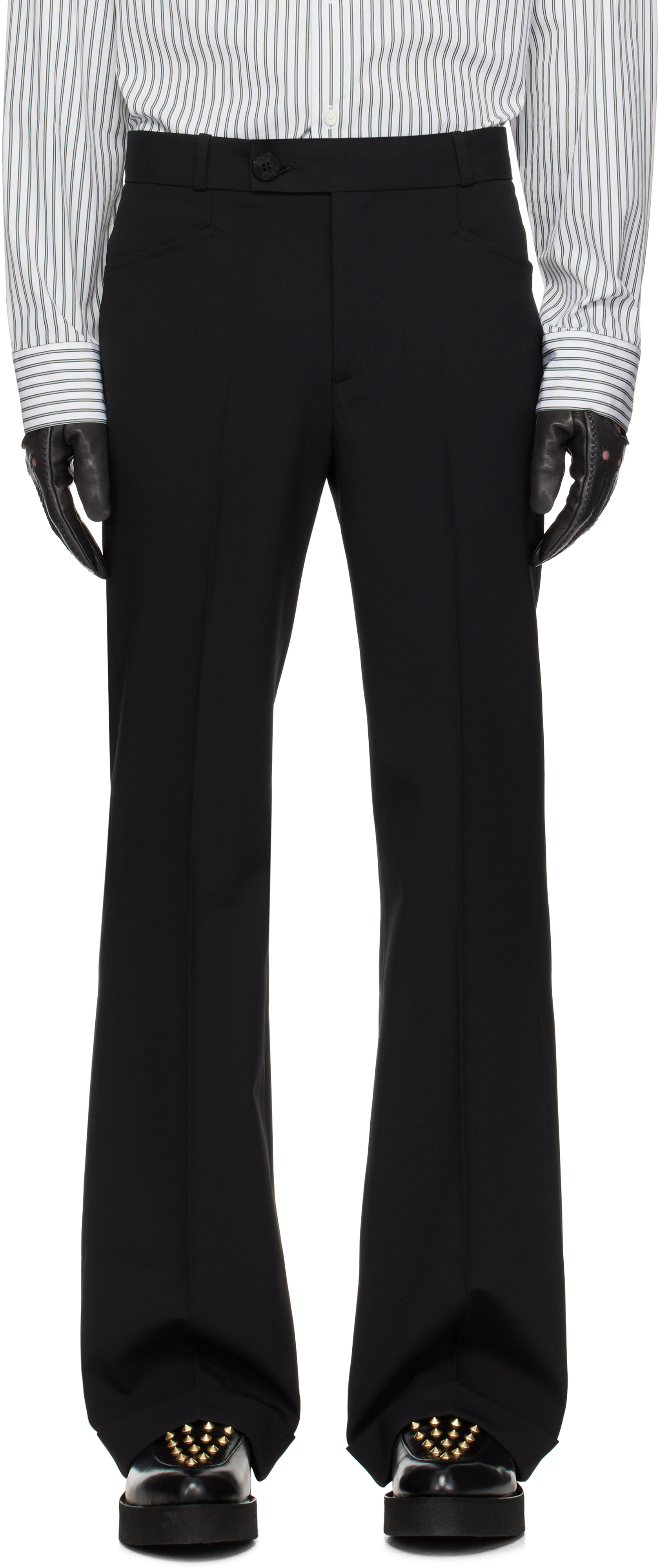 Black Cuffed 70s Trousers