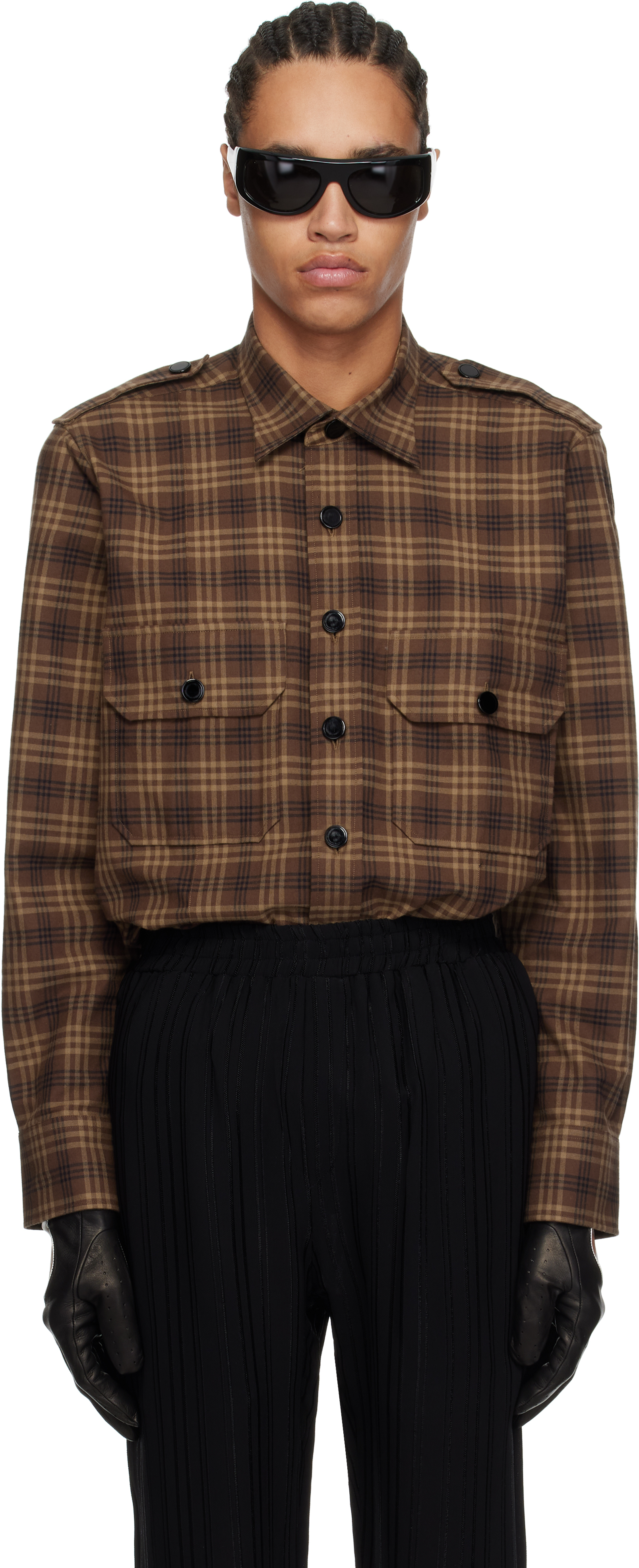 Shop Ernest W Baker Brown Check Overshirt