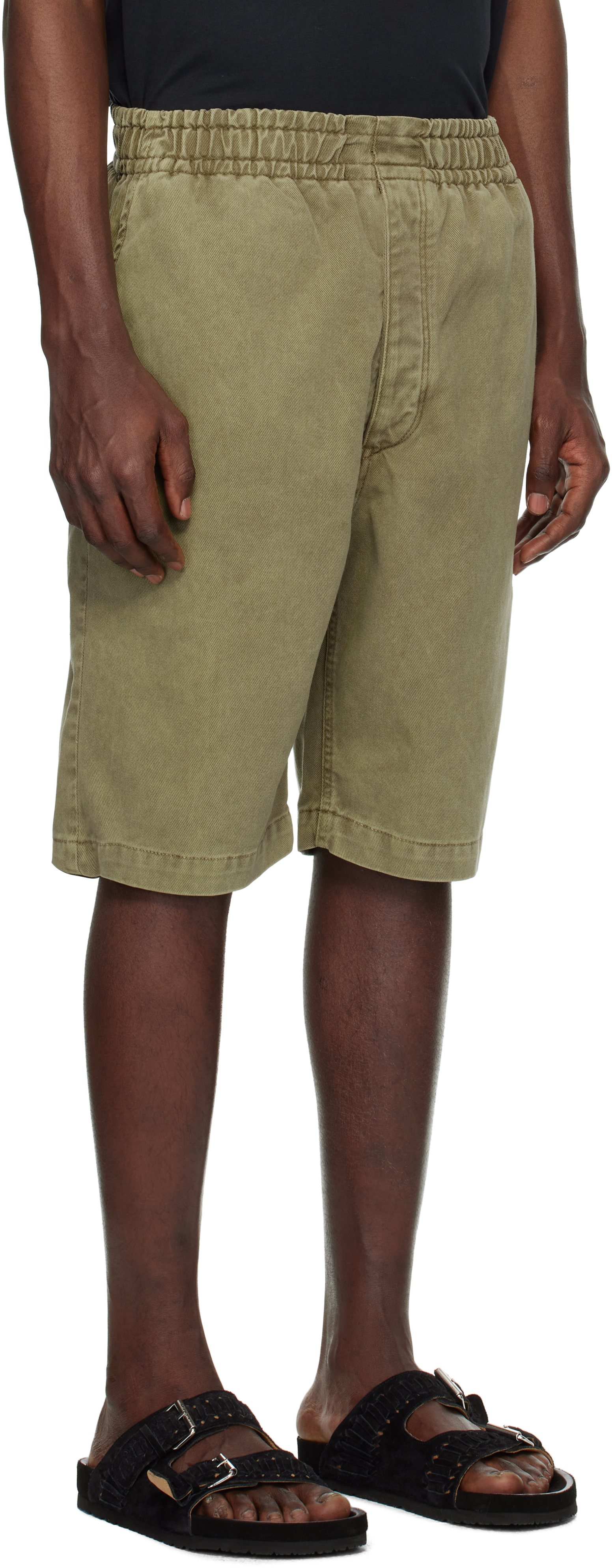 Isabel Marant Khaki Tyler Denim Shorts In 67lk