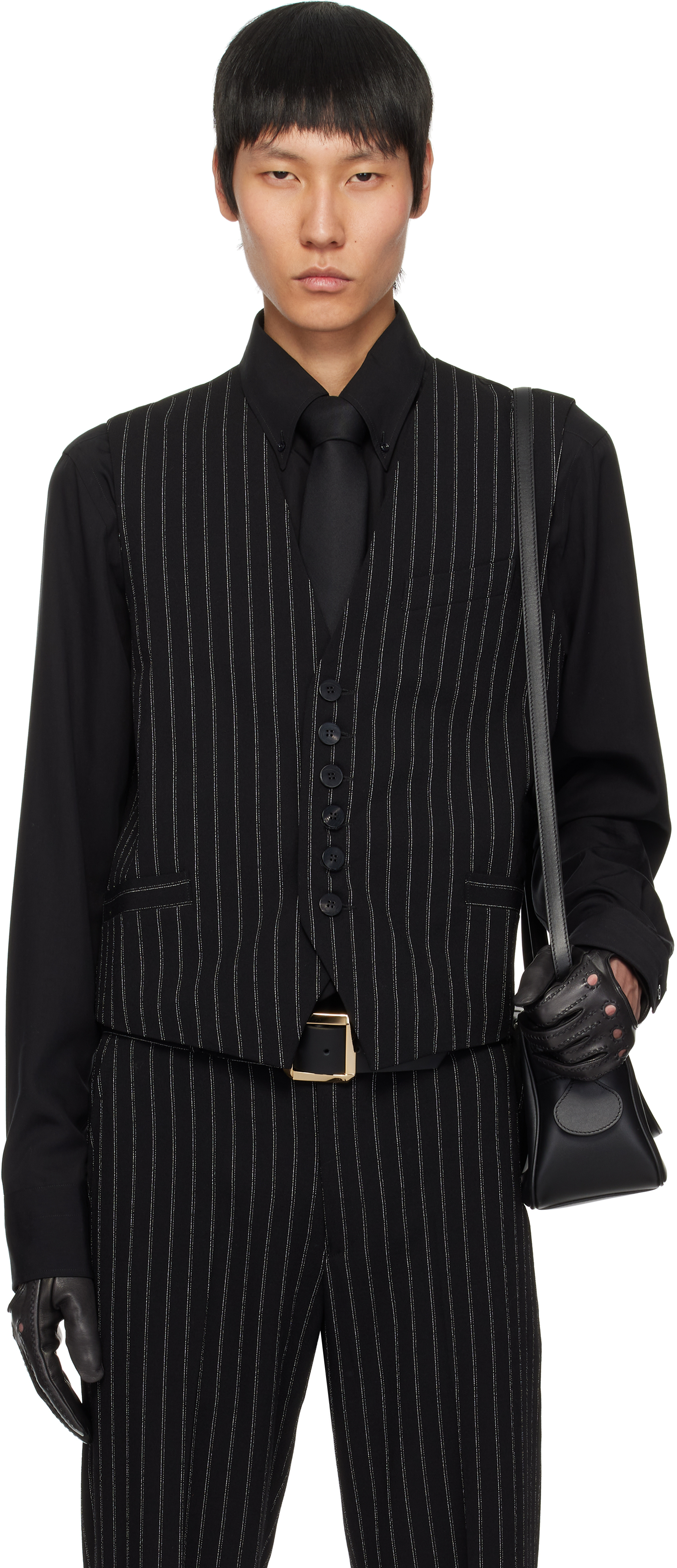 Black Pin Stripe Classic Waistcoat