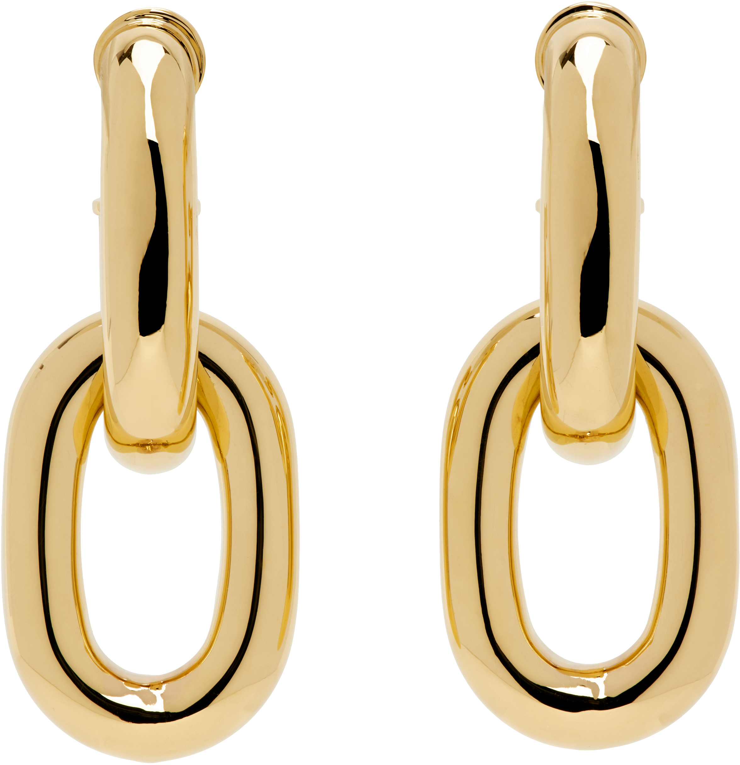 Gold Double XL Link Earrings