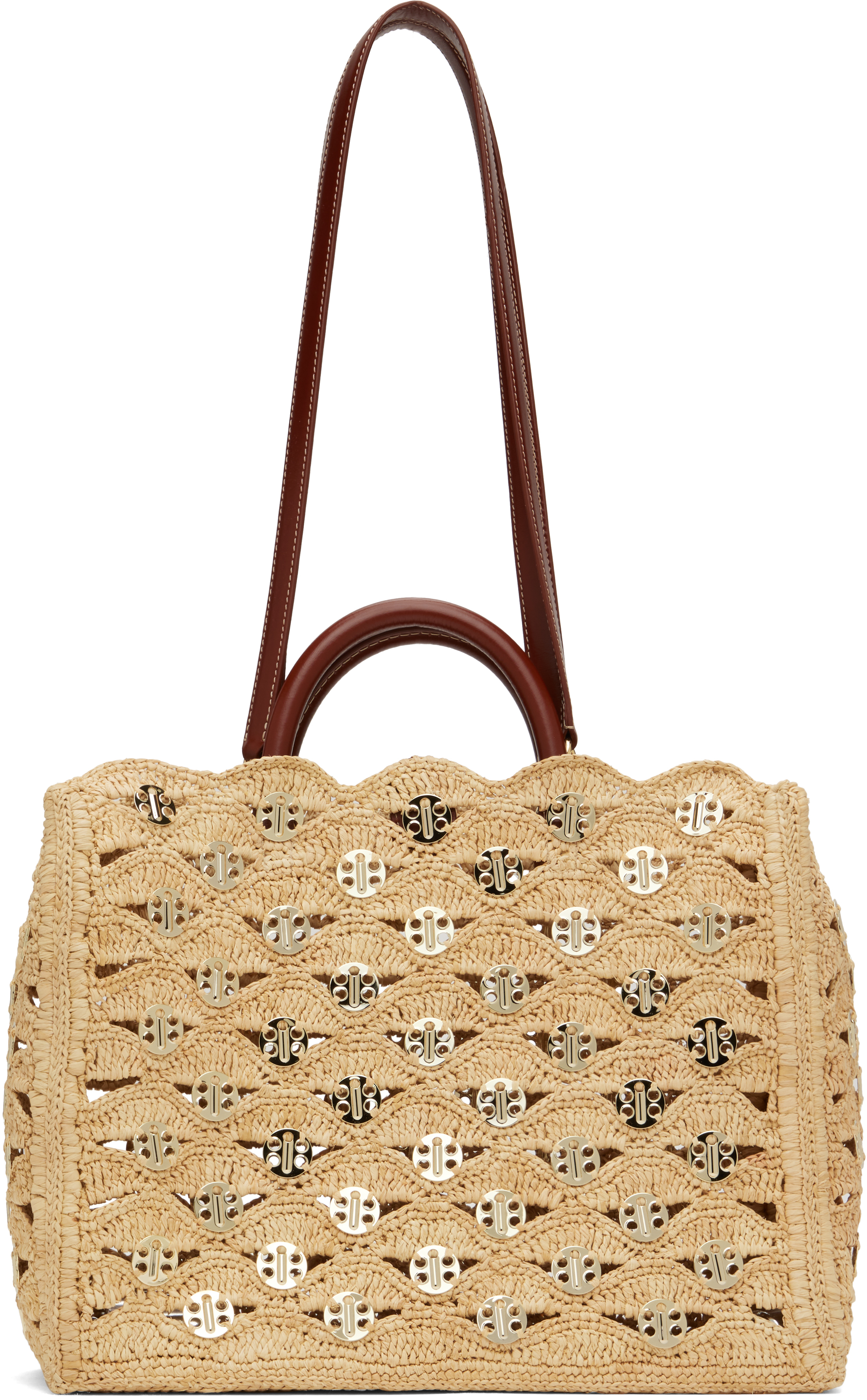 Beige 1969 Raffia Tote