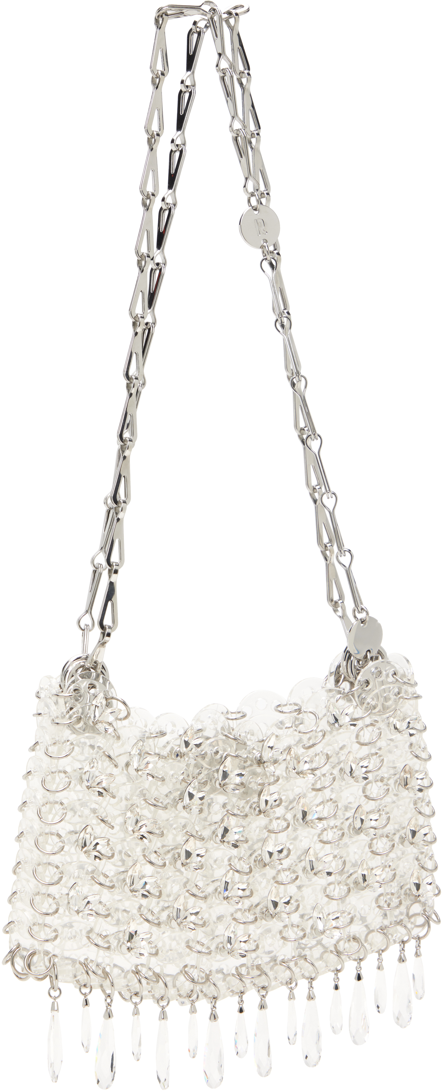 Rabanne Transparent 1969 Nano Crystal Resin Bag In M037 Transparent/sil