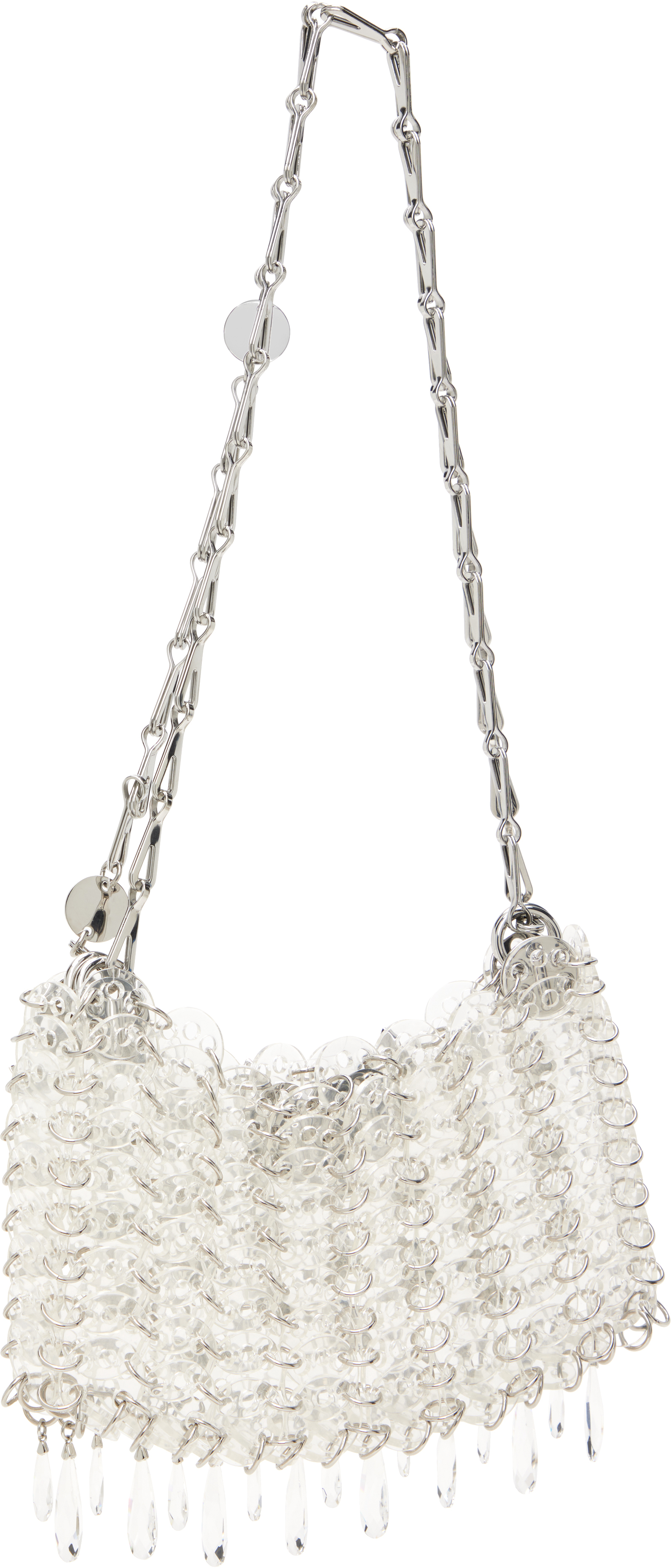 Rabanne Transparent 1969 Nano Crystal Resin Bag In M037 Transparent/sil