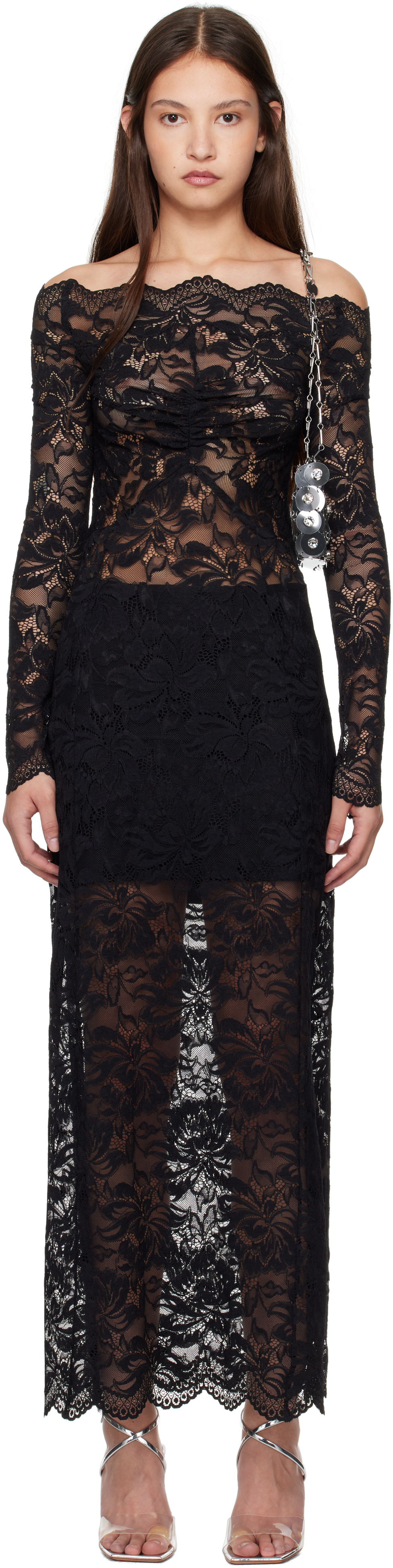 Beige Lace Maxi Dress