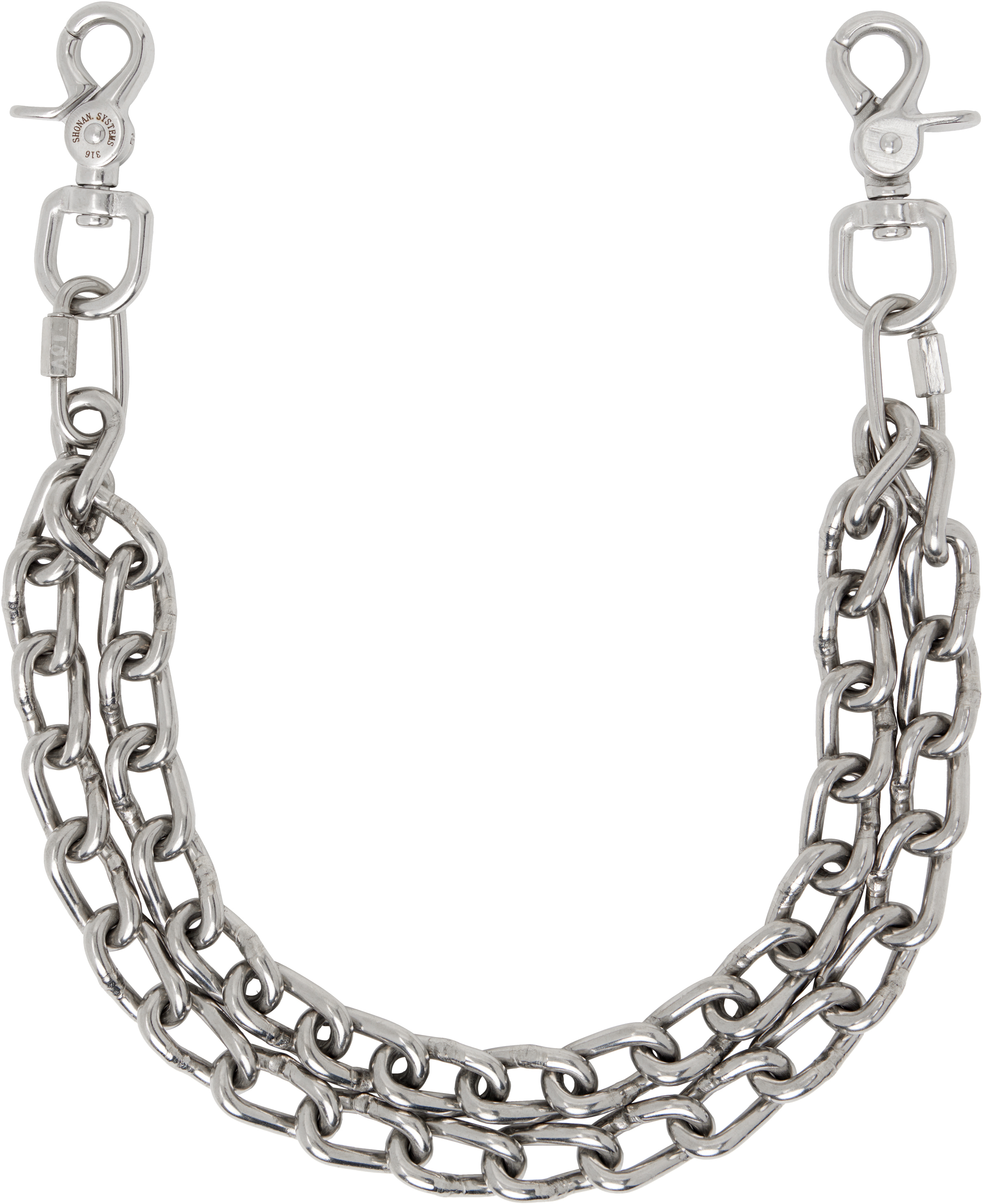 Silver #2/0 Machine Double Wallet Chain