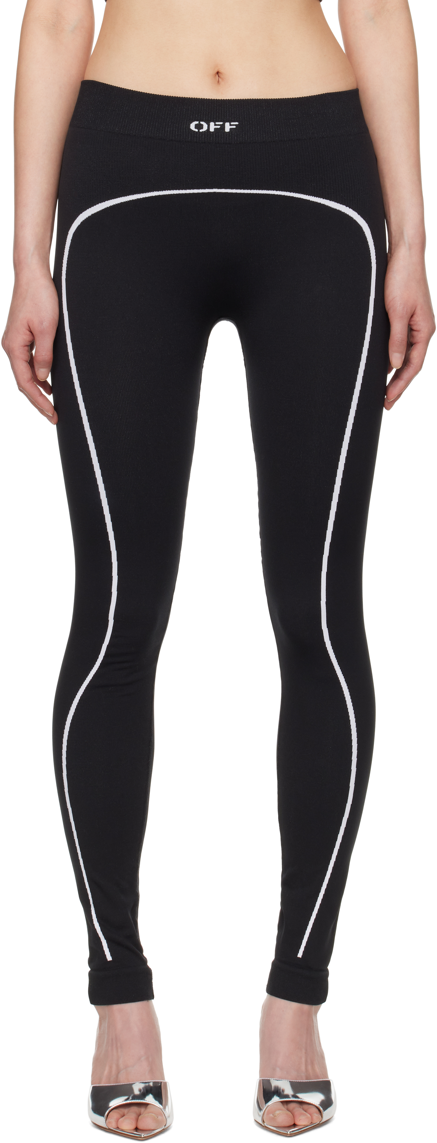 Black Stamp Seamless Sport Leggings