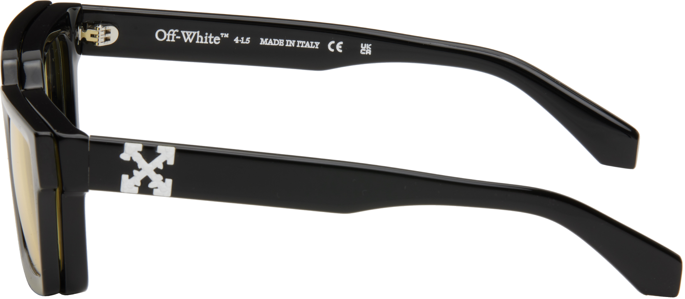 Off-white Full Frame Sunglasses In Black Yellow