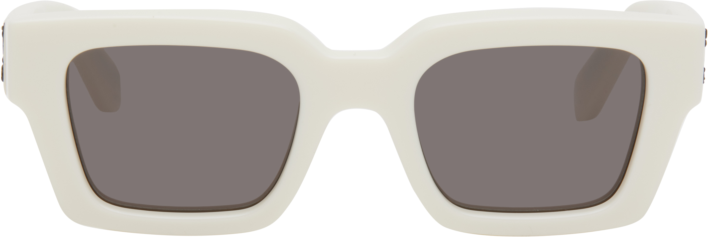 Off-white Arthur Rectangular Frame Sunglasses In White Dark Grey