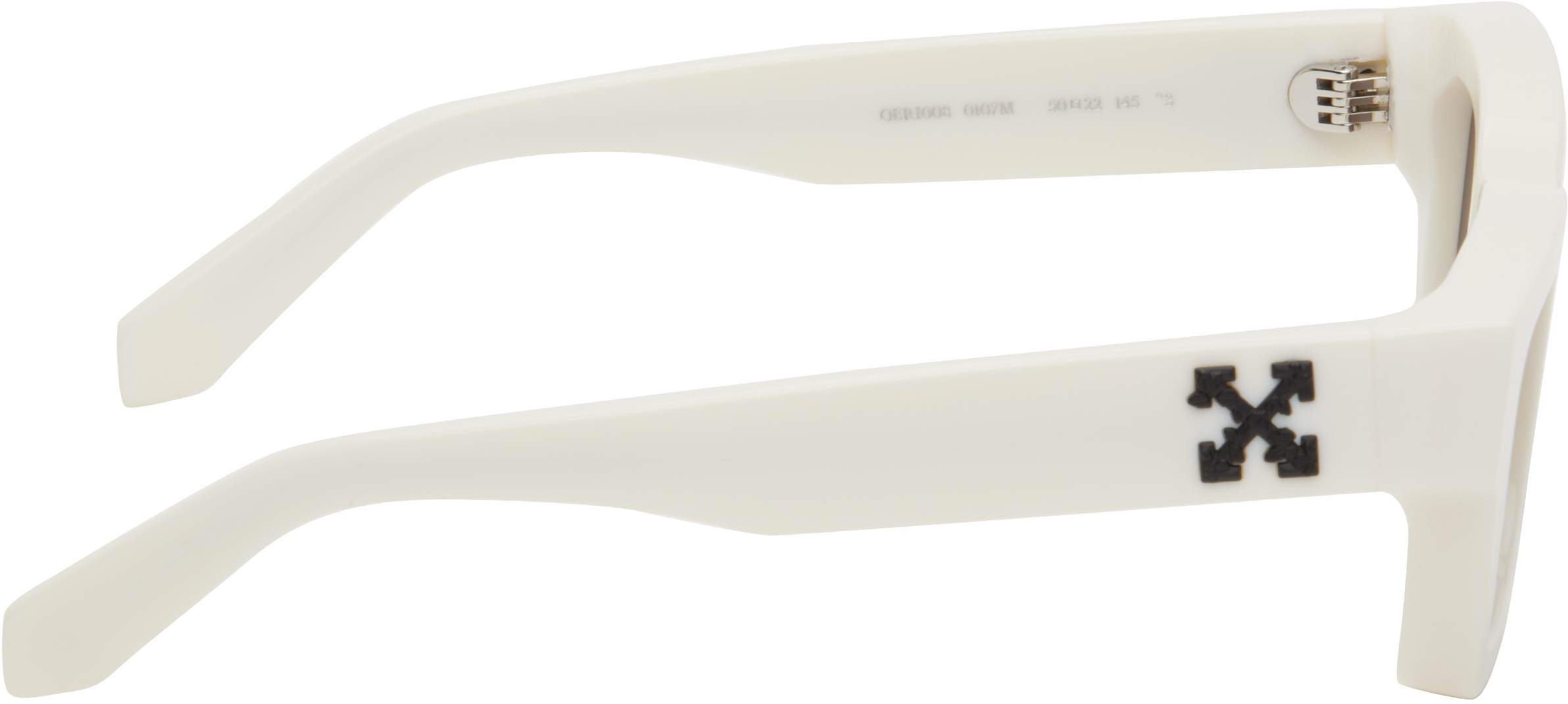 Off-white Arthur Rectangular Frame Sunglasses In White Dark Grey