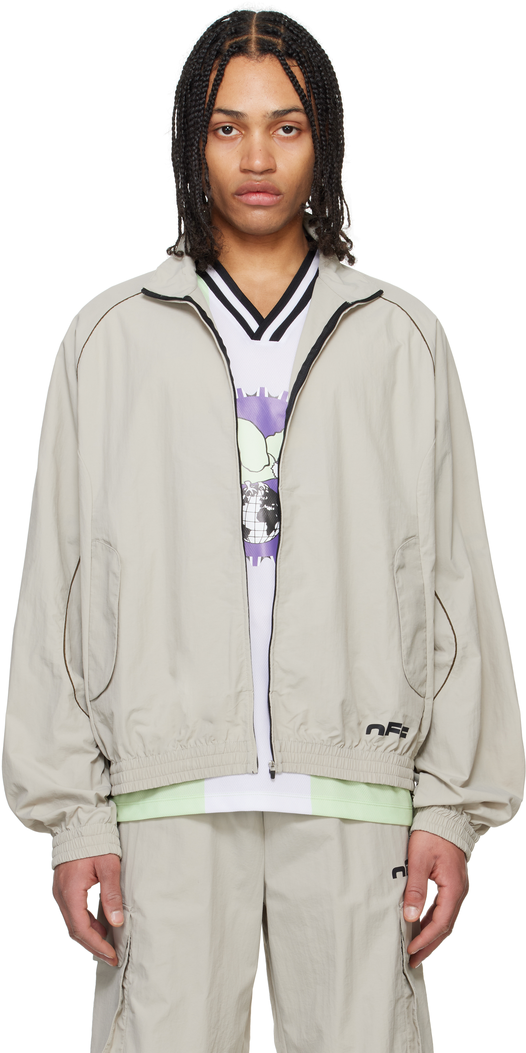 Gray Off Split Track Jacket