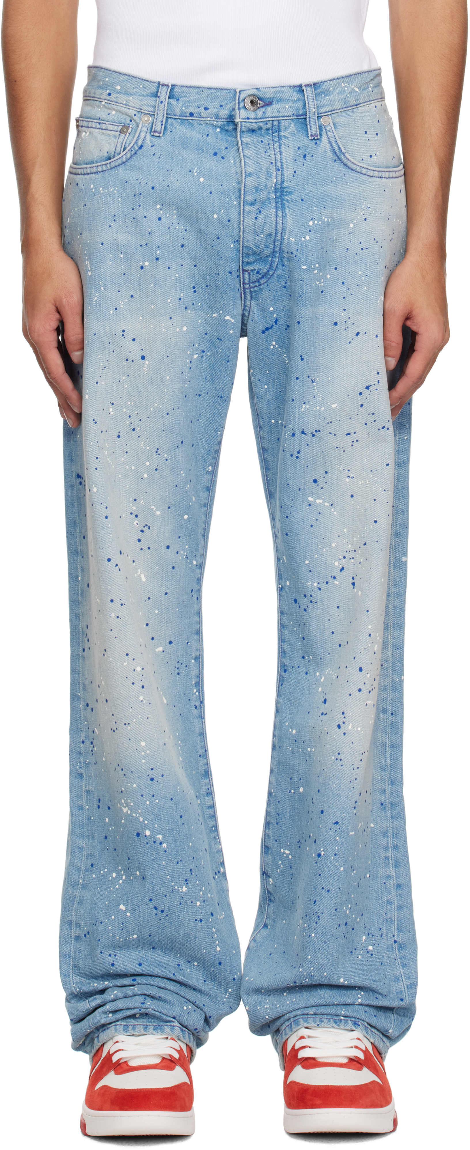 Blue Paint Splatter Jeans by Off-White on Sale
