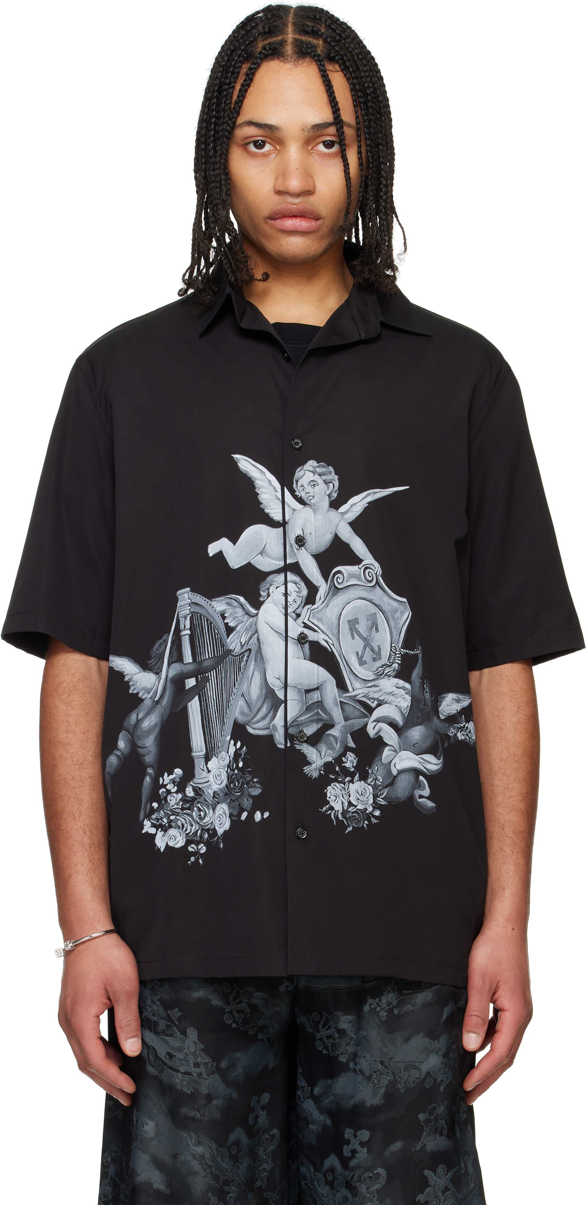 Black Putti Poplin Bowling Shirt