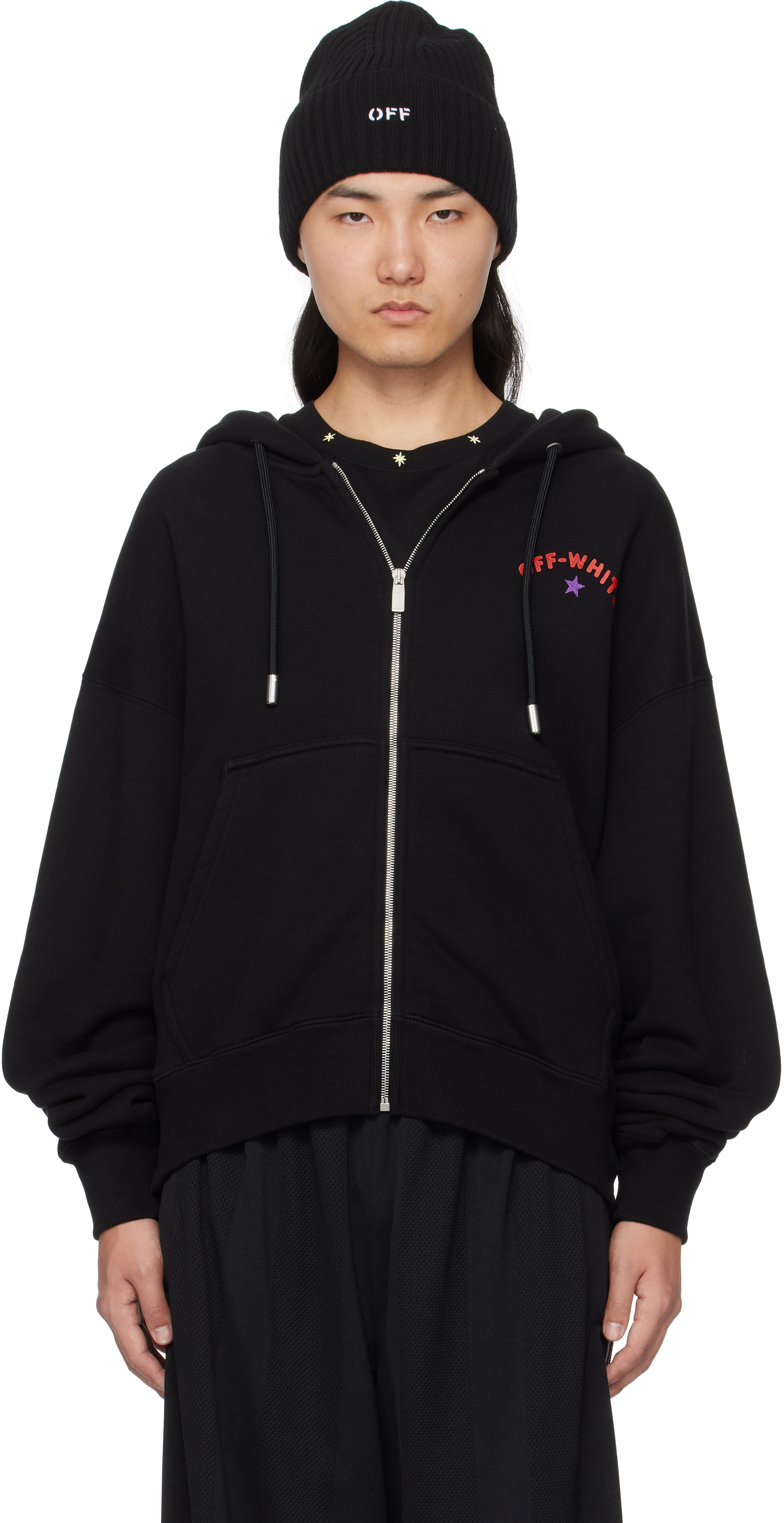 Black Star Arrow Zip Skate Hoodie