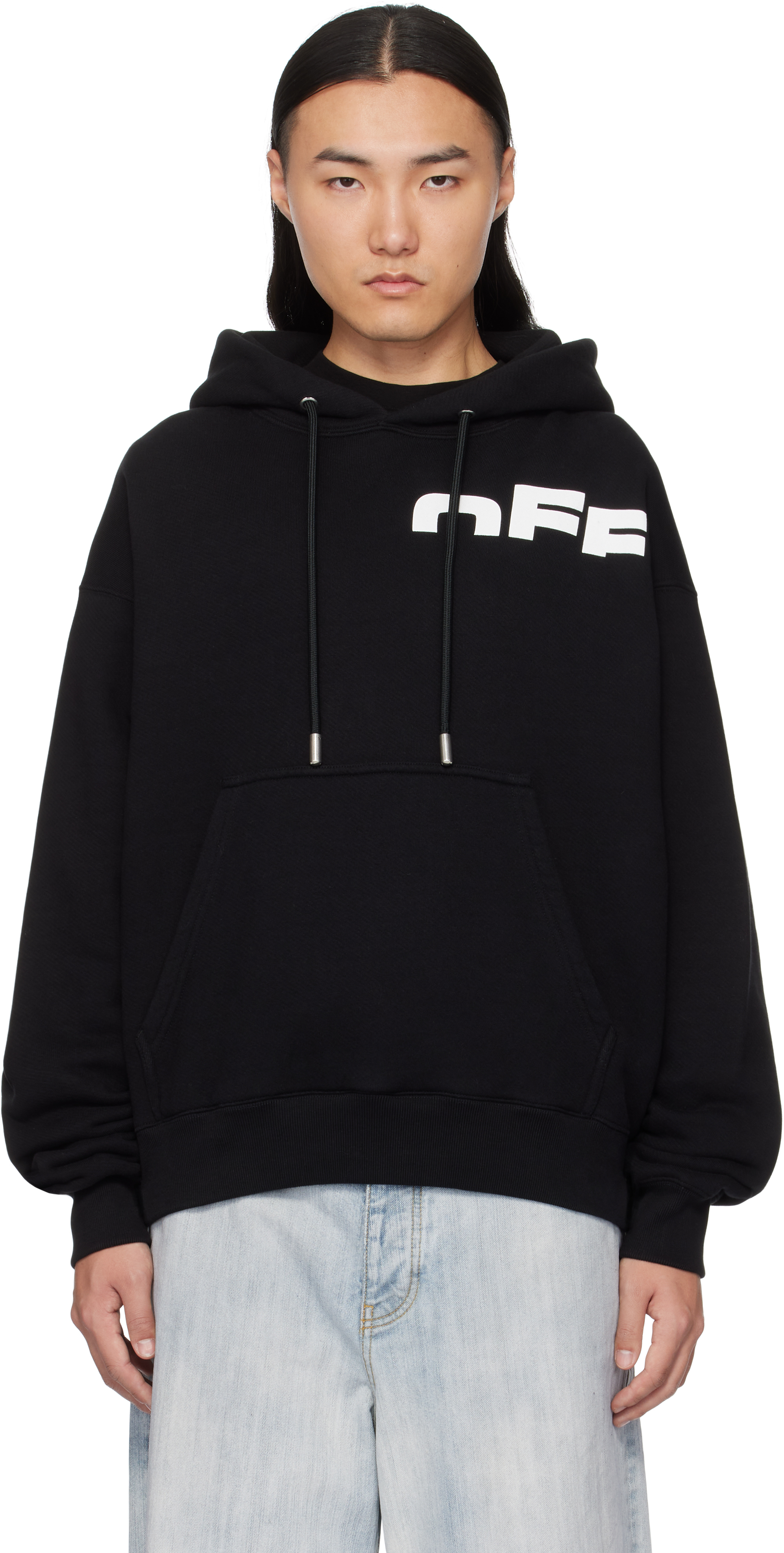 Black 'Off' Split Hoodie